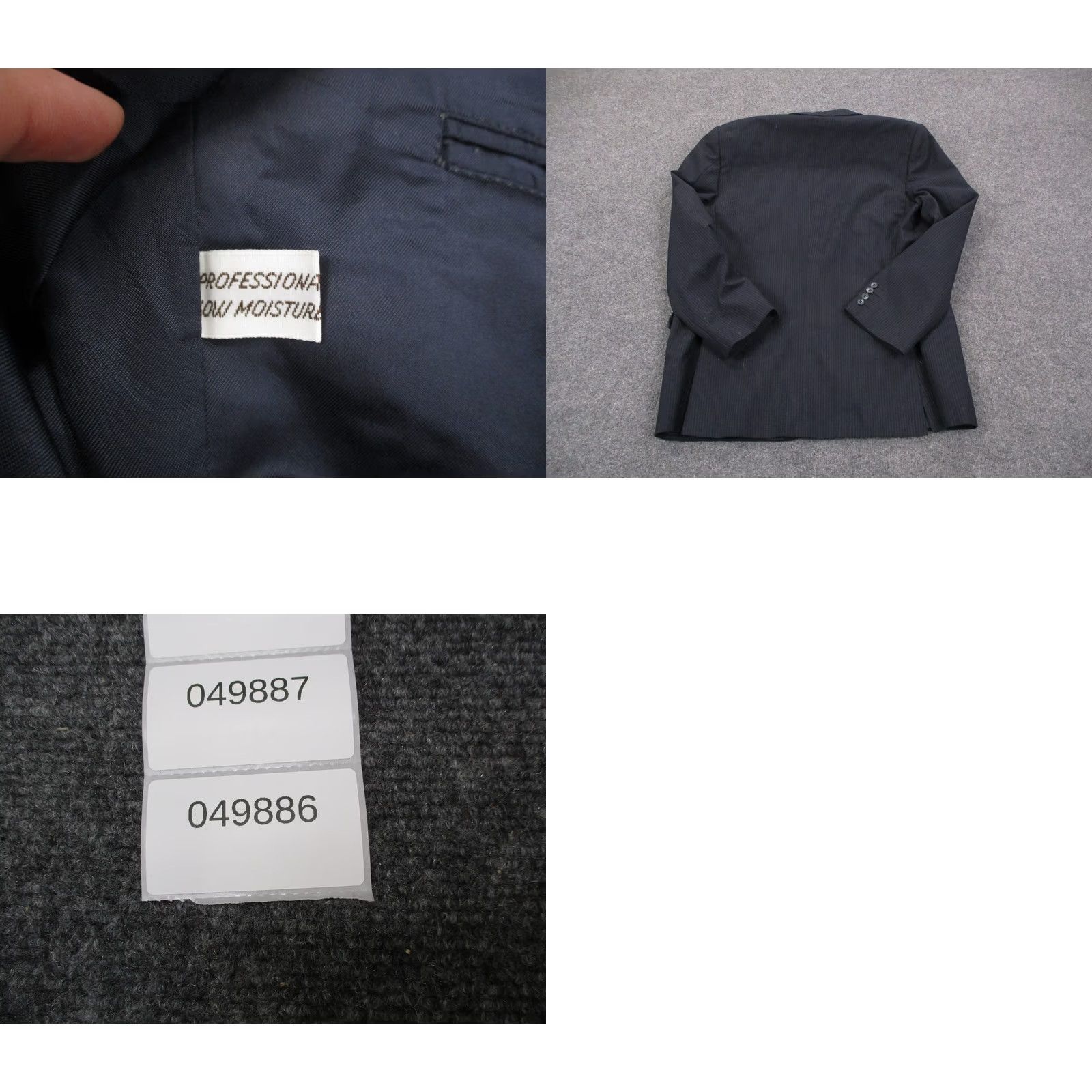 Yves Saint Laurent VINTAGE Yves Saint Laurent Blazer Jacket Mens 42 Navy Striped Tuxedo Style Four-Button Two-Button Inner Pockets Blue Cotton Casual Business Jacket Size 42R - 8 Thumbnail