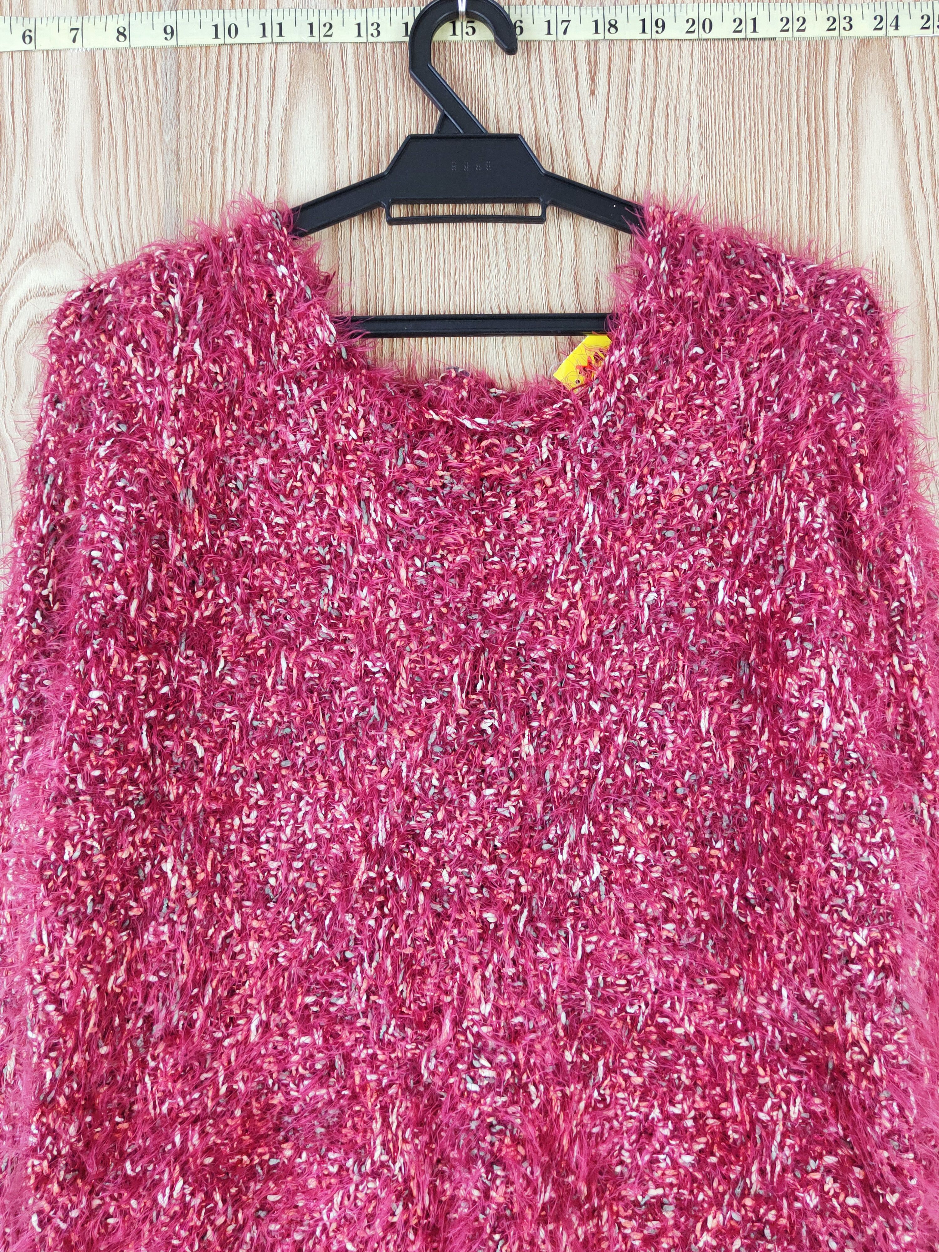Japanese Brand × Vintage Japan Maroon Shag Shaggy Fur Mohair Knitwear #W756 Size M / US 6-8 / IT 42-44 - 2 Thumbnail