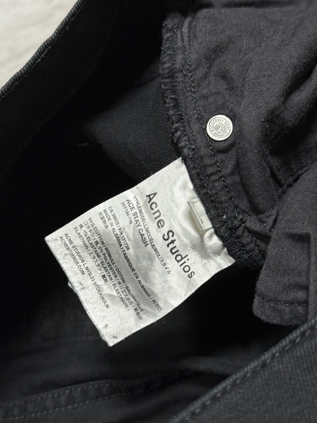Acne Studios Acne Ace Stay Cash Black Denim Jeans Size US 34 / EU 50 - 3 Thumbnail