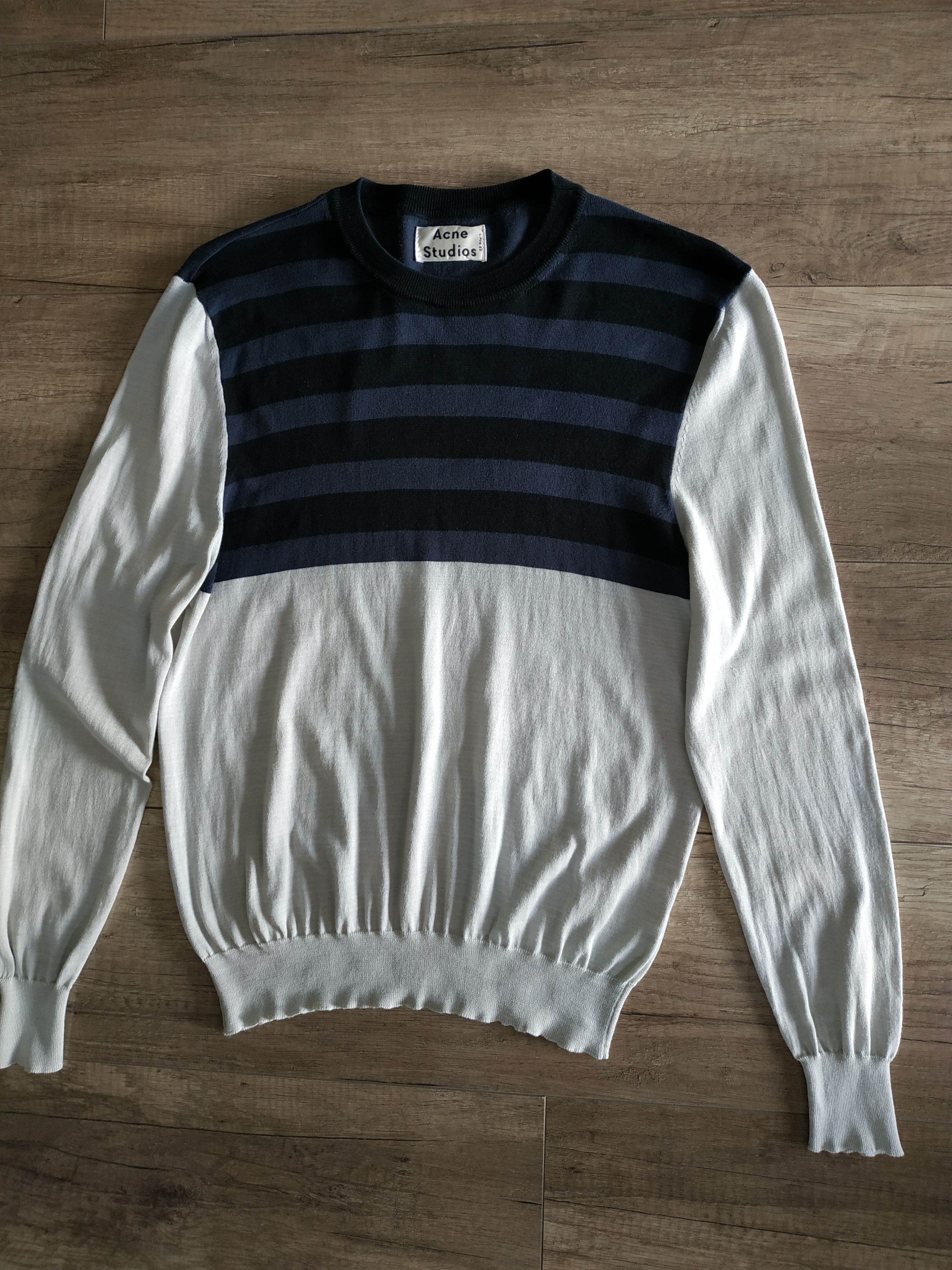 Acne Studios ACNE STUDIOS "Oval Stripe" Women's Silk Sweater, s. XS Size XS / US 0-2 / IT 36-38 - 2 Thumbnail