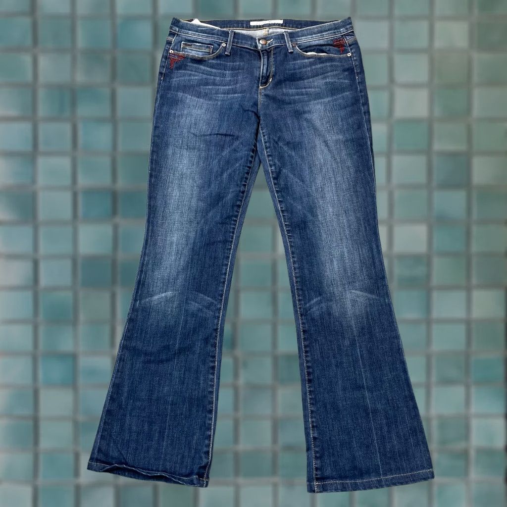 Vintage Joes Jeans Womens Jeans Bootcut 31 Blue Rocker Medium Wash Stretch Low Rise 5-Pocket Denim Logo Vintage No Rise Womens Size 24" / US 00 / IT 34 - 1 Thumbnail