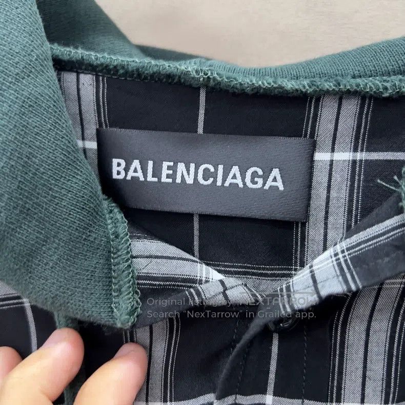 Balenciaga Balenciaga Denim Patchwork Hoodie Shirt Size US XL / EU 56 / 4 - 3 Thumbnail