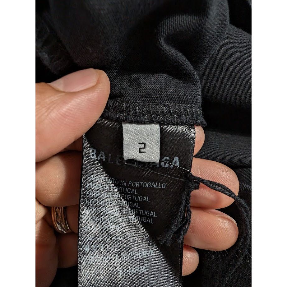 Balenciaga o1rshd1 Q:3 / Oversize Long Sleeve T-Shirt in Black Size US M / EU 48-50 / 2 - 12 Thumbnail