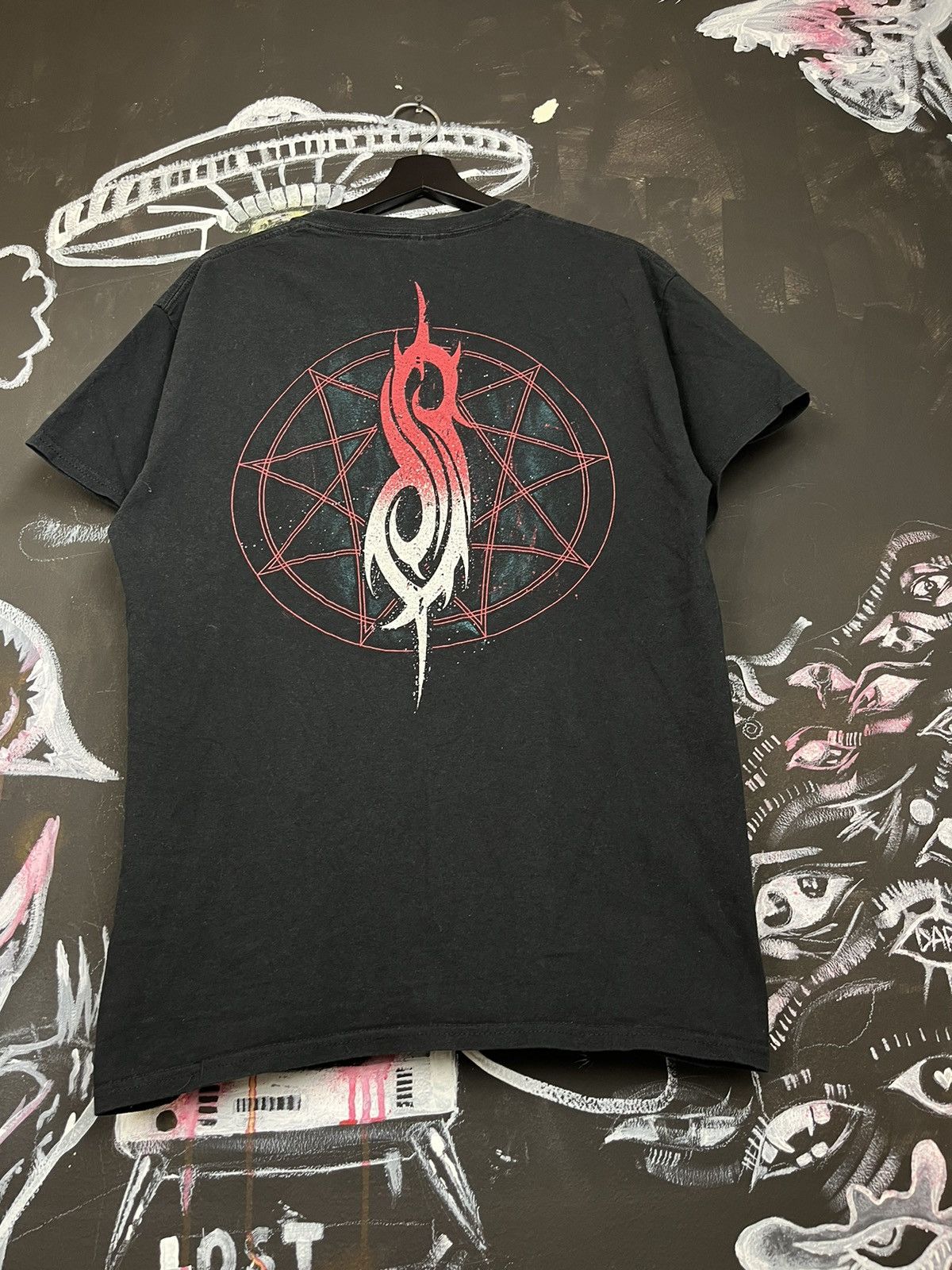 Band Tees × Slipknot × Vintage Vintage Slipknot Band Metal Black Tee T-shirt Size US L / EU 52-54 / 3 - 5 Thumbnail