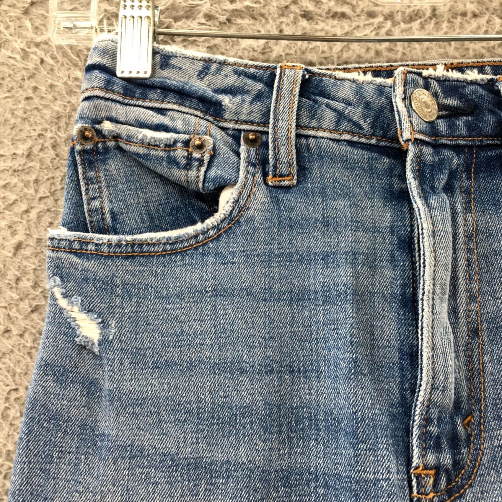 Abercrombie & Fitch Abercrombie & Fitch The Skinny Jeans Womens 23/000R Blue Denim Denim Jeans Slim Regular 5-Pocket Distressed Stretch Womens Size 40" / US 18 - 4 Thumbnail