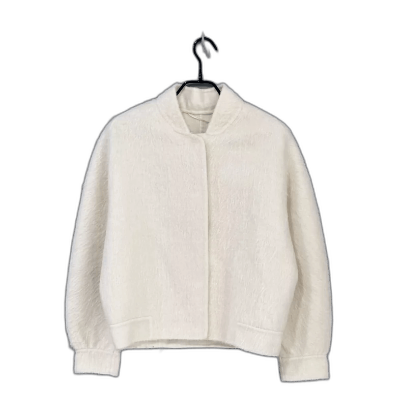 Max Mara MaxMara Fur Knit Jacket in Off-White Size M / US 6-8 / IT 42-44 - 1 Thumbnail