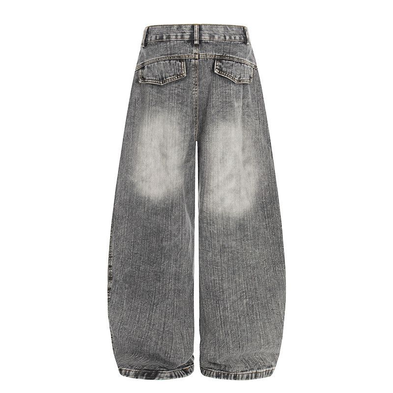 Jean American retro patchwork loose distressed curved jeans Size US 32 / EU 48 - 2 Thumbnail