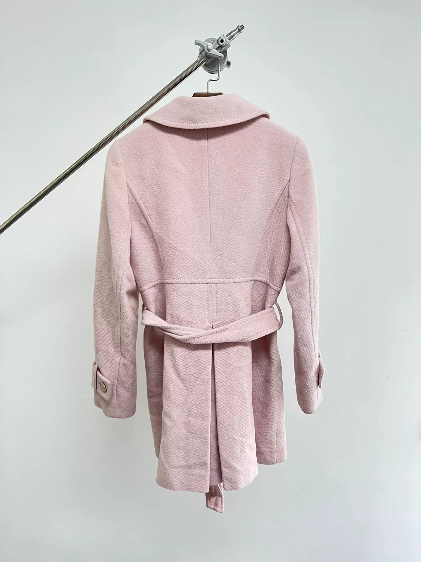 Courreges Courreges Pink Padded Shoulder Wool Coat 40 Size S / US 4 / IT 40 - 6 Thumbnail