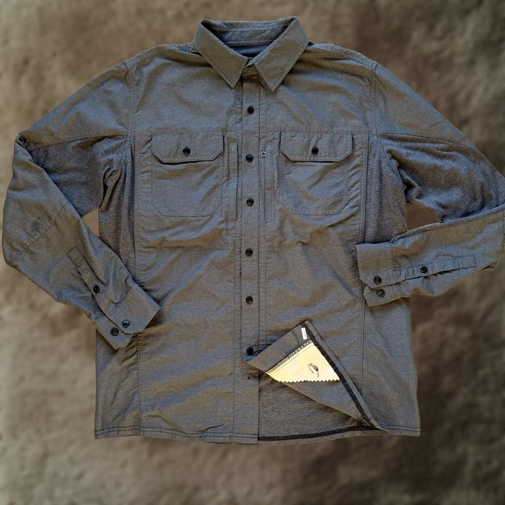 Vintage KÜHL Shirt Mens M Gray Long Sleeve Button Front Hiking Performance Size US M / EU 48-50 / 2 - 1 Thumbnail