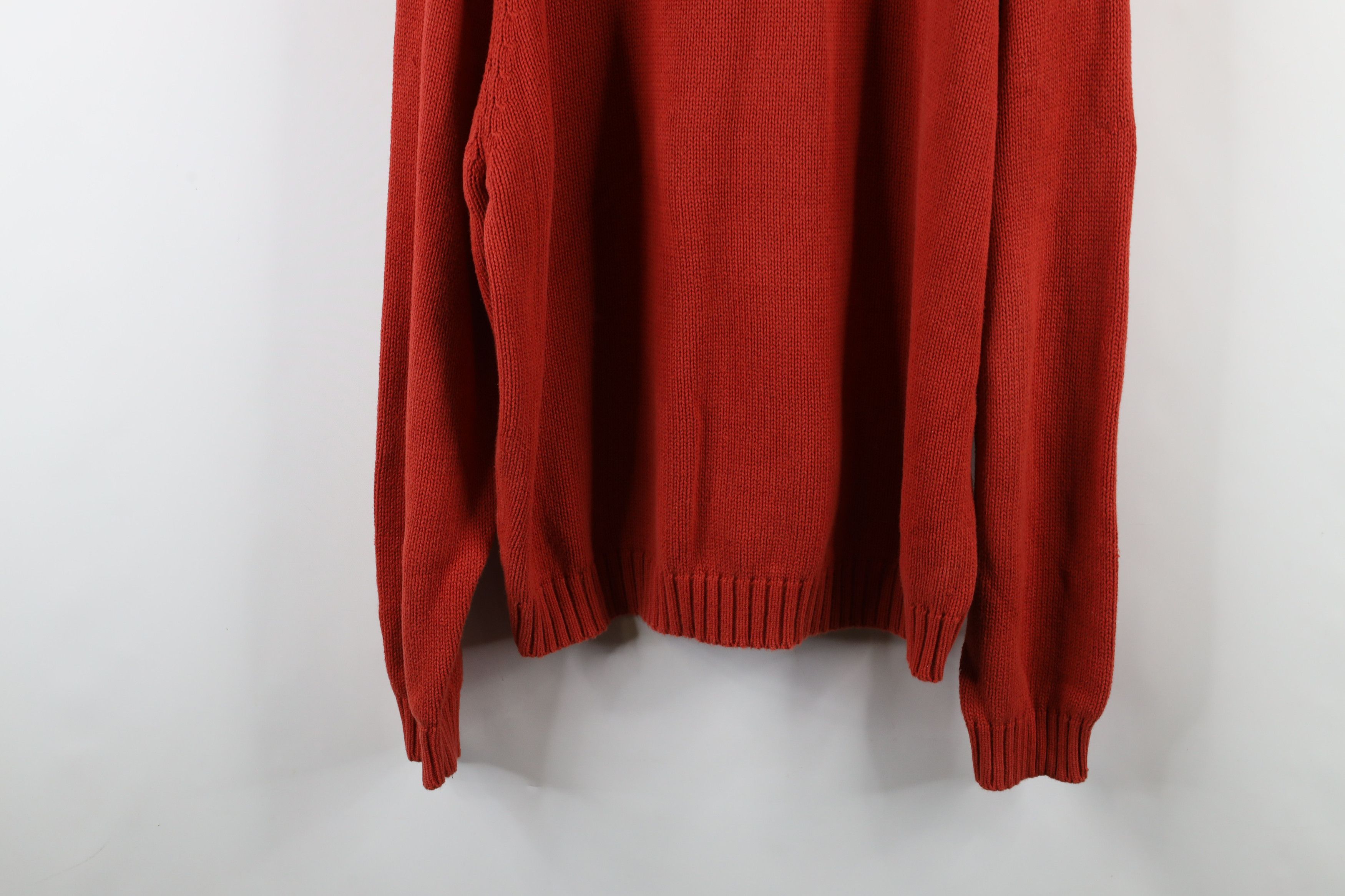 Vintage Vintage 90s Streetwear Cotton Knit Crewneck Sweater Orange Size US XL / EU 56 / 4 - 13 Thumbnail