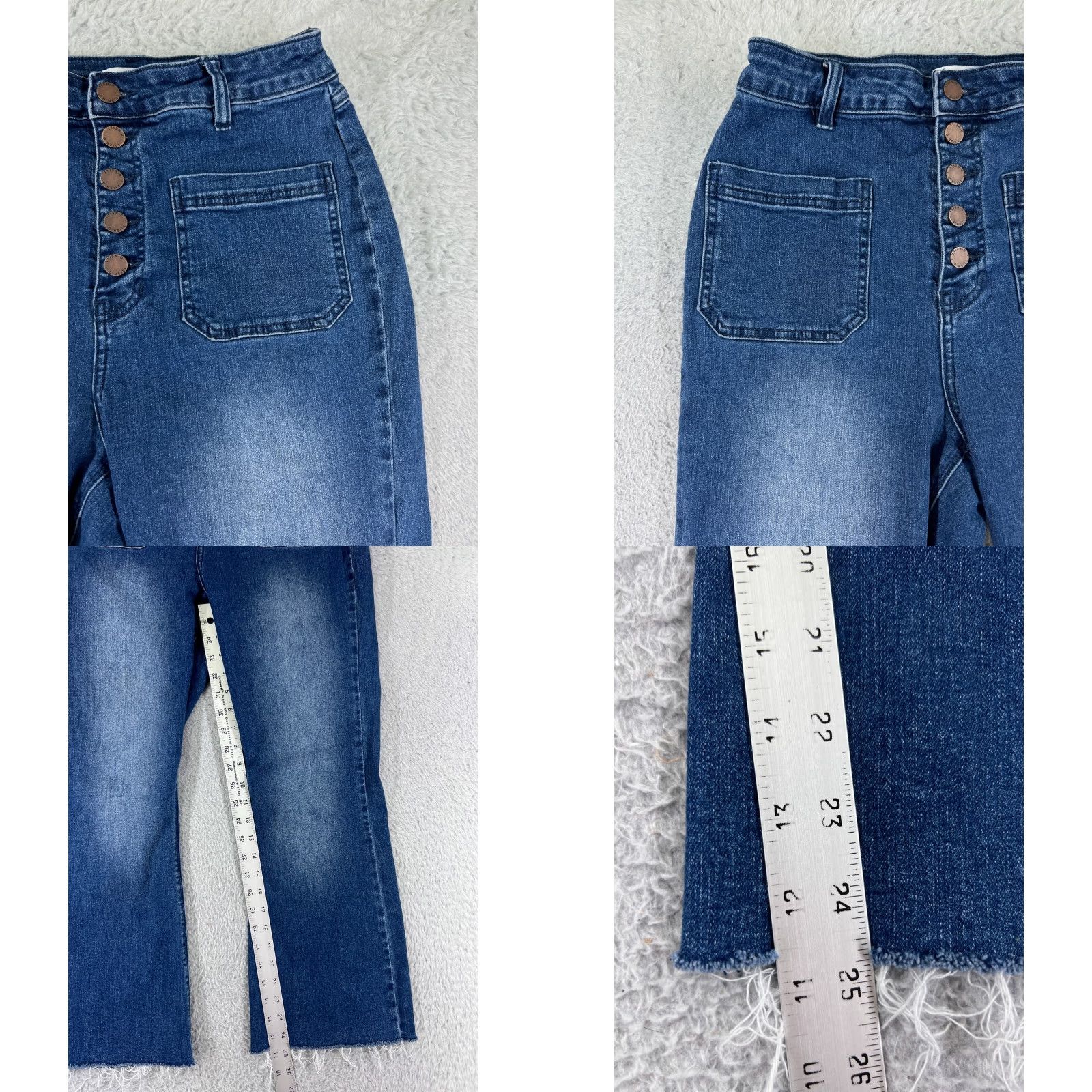 O'Neill O'neill Jeans Womens 30 Blue Denim Button Fly Flared Cotton Blend Stretch Shirt Size 30" / US 8 / IT 44 - 8 Thumbnail