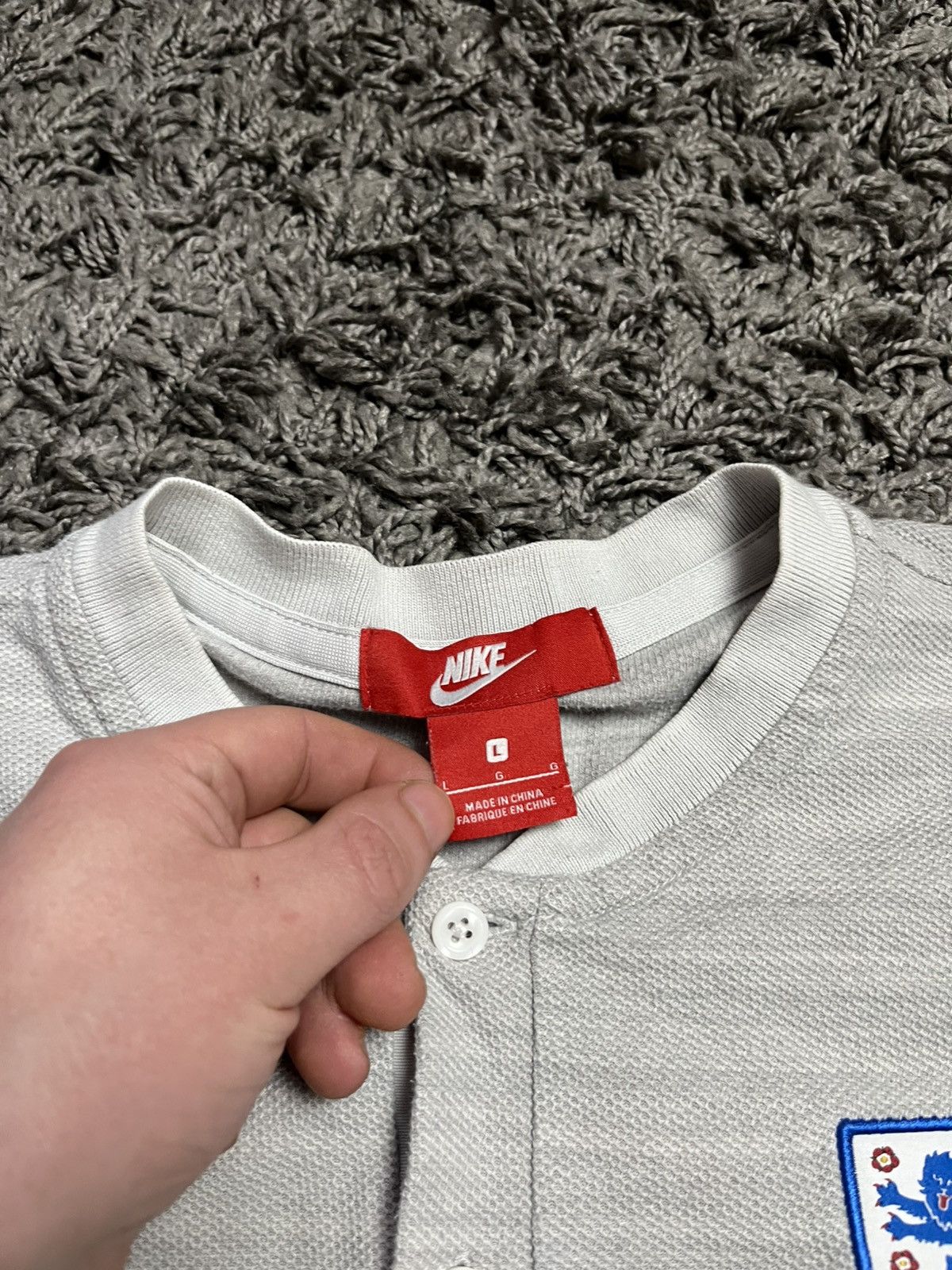 Nike Nike England National Team 2018 Henley Polo Shirt Grey Size US L / EU 52-54 / 3 - 4 Thumbnail