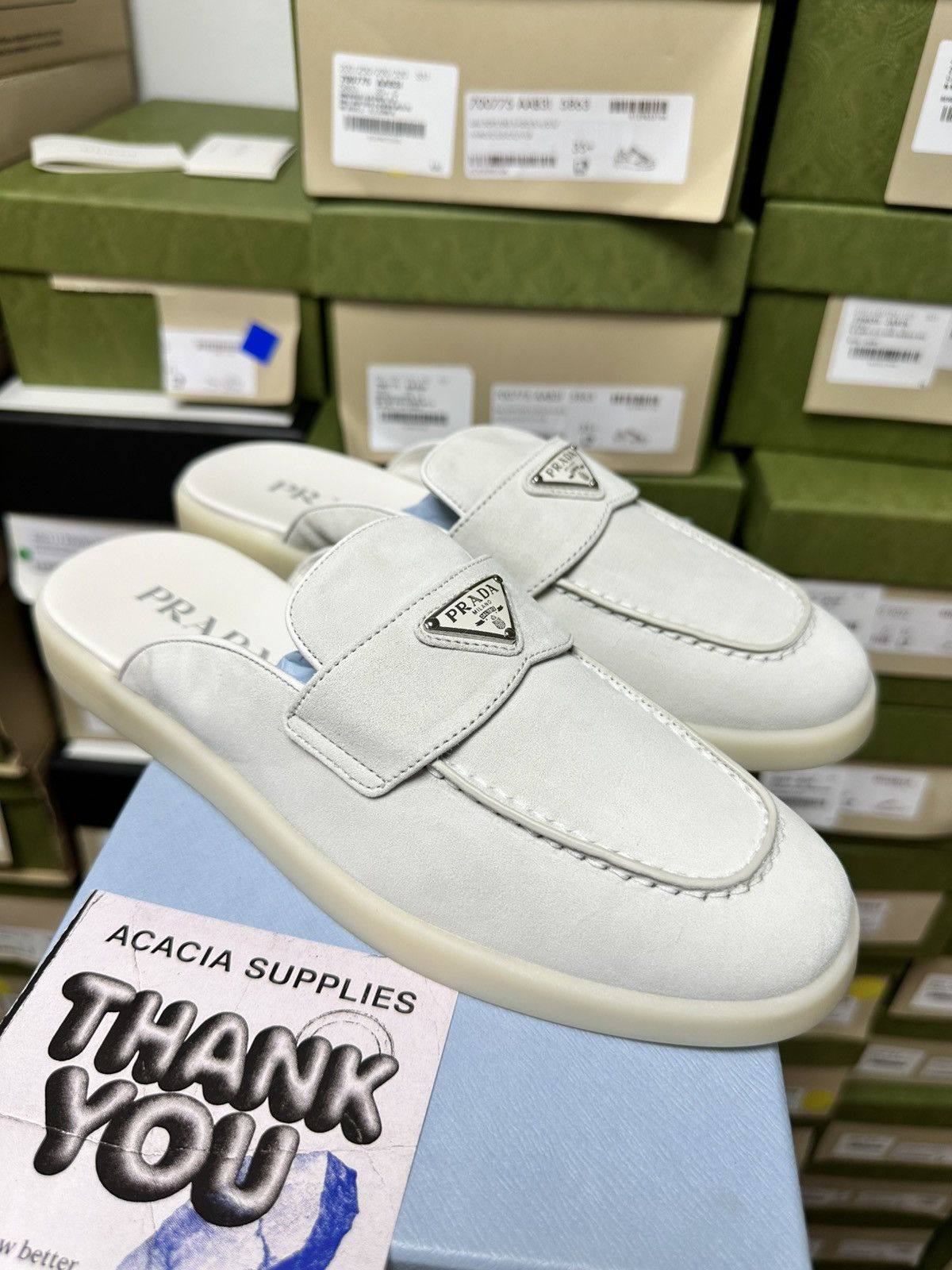 Prada PRADA - Suede mules 950$**** - 38.5 Size US 8.5 / IT 38.5 - 1 Thumbnail