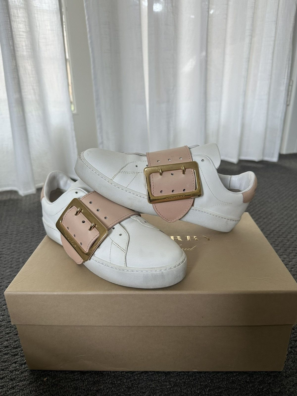 Burberry Burberry Westford Belt Pink Apricot Sneaker Size US 6.5 / IT 36.5 - 1 Thumbnail