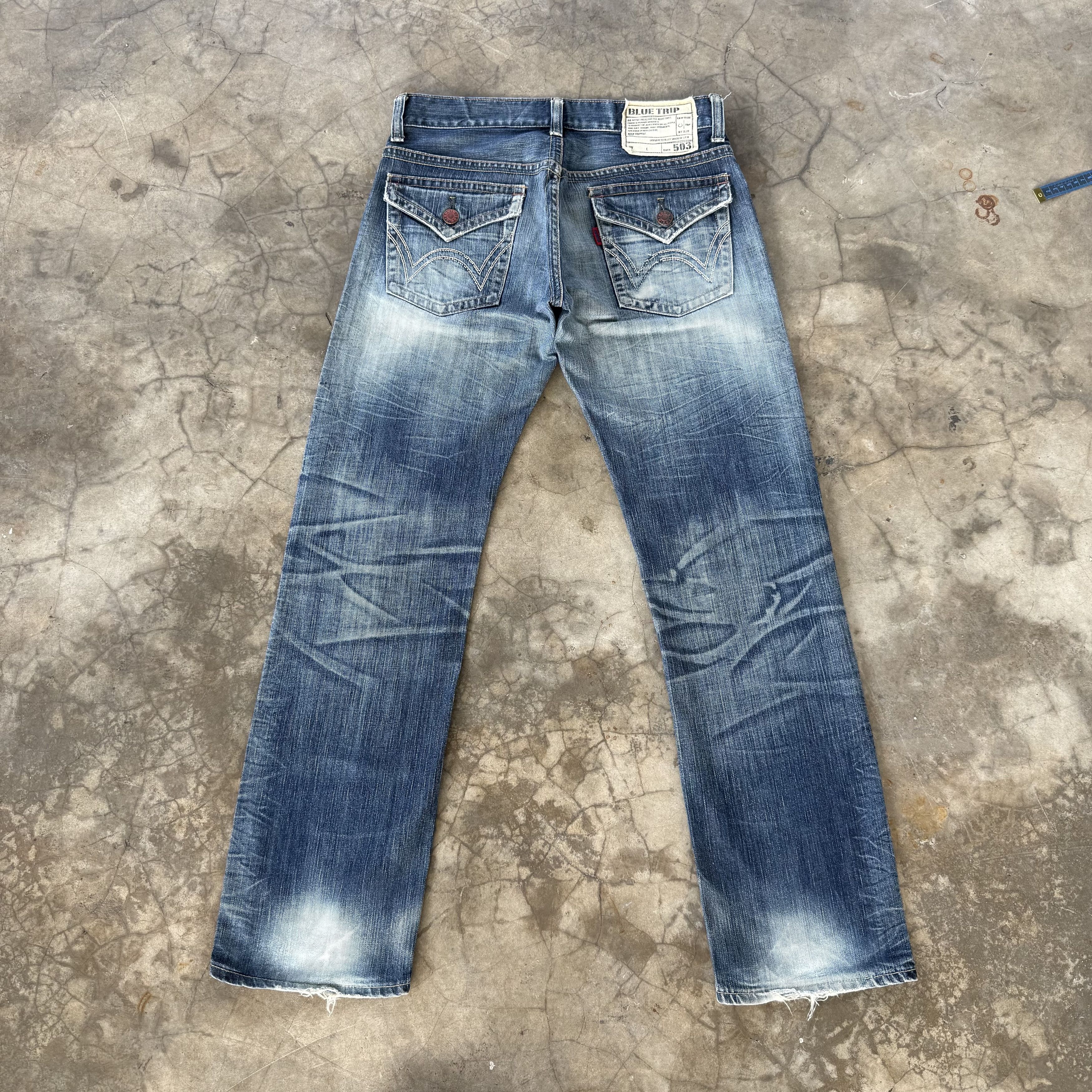 Edwin W33 Vintage Edwin 503 Faded Stone Wash Denim Jean Size US 33 - 8 Thumbnail
