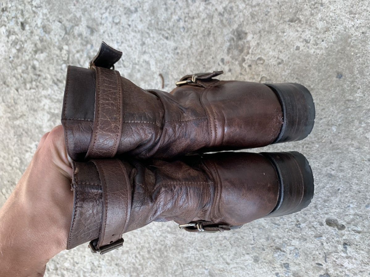 Vintage Sendra Brown Distressed Buckle Strap Biker Leather Boots Size US 8 / IT 38 - 9 Thumbnail