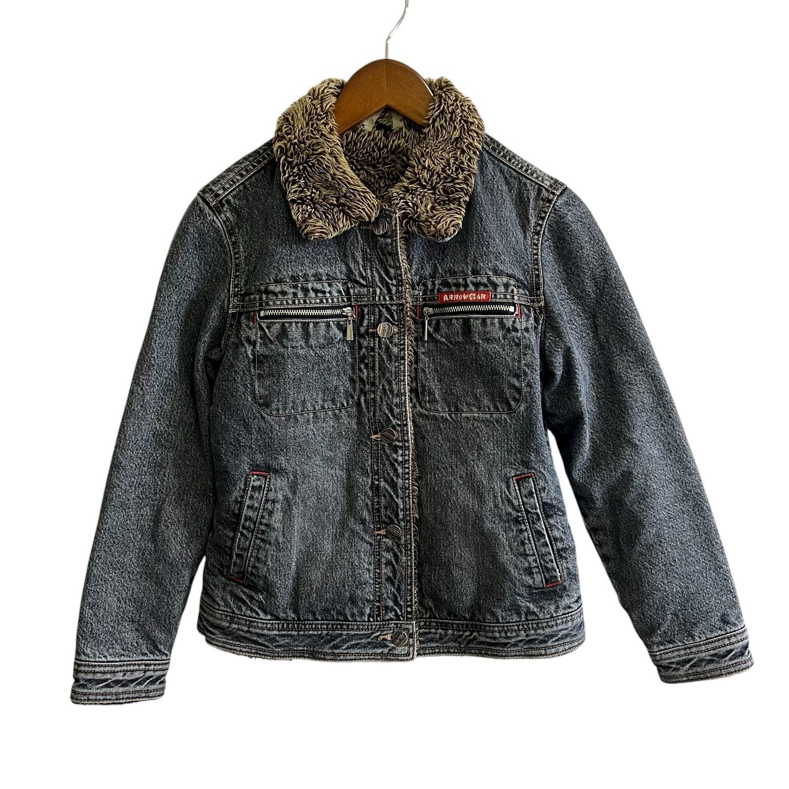 Vintage Vintage ArrowCar Sherpa Lined Denim Jacket Women’s Small Y2K Size S / US 4 / IT 40 - 4 Thumbnail