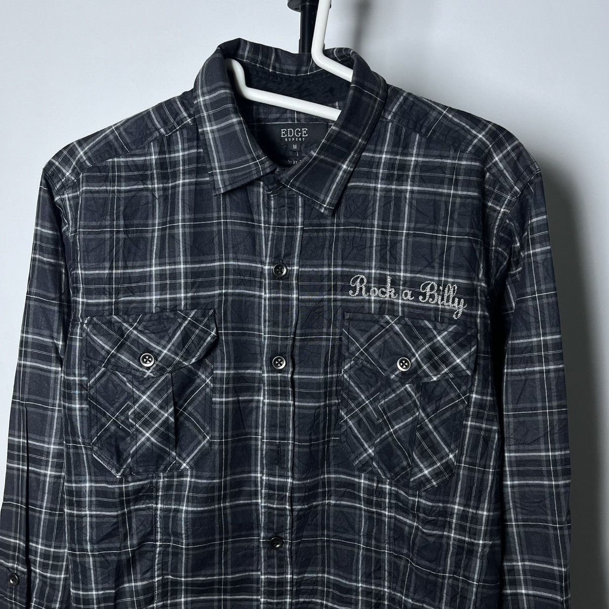 Japanese Brand Vintage Edge Plaid Flannel Made In Japan Button Up Shirt Size US M / EU 48-50 / 2 - 2 Thumbnail