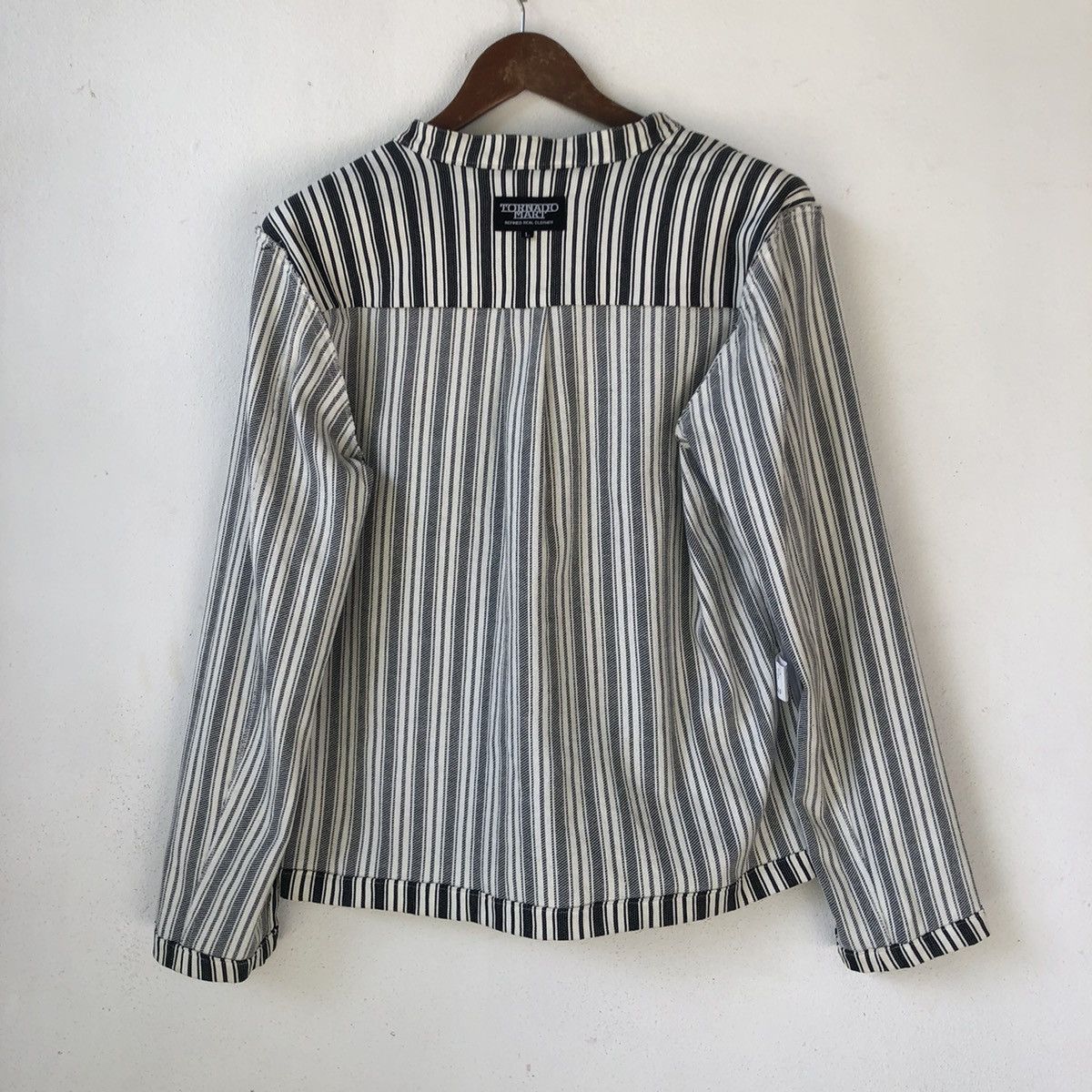 Tornado Mart TORNADO MART Japan Lace-Up Striped Long Sleeve Shirt Size US M / EU 48-50 / 2 - 2 Thumbnail