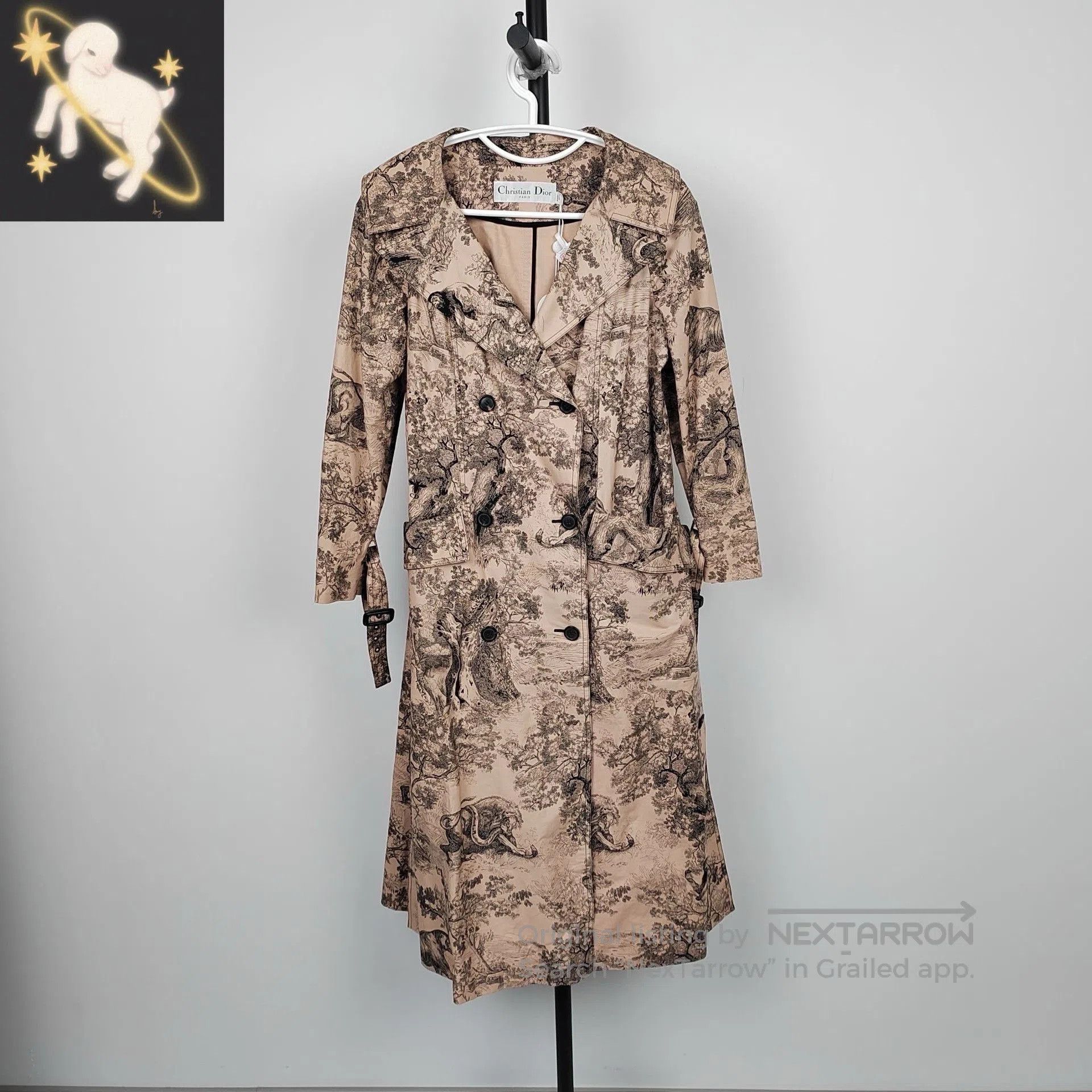 Dior Dior 23ss Jungle Zoo Brown Embroidered Trench. Size XXS / US 00 / IT 34 - 1 Thumbnail