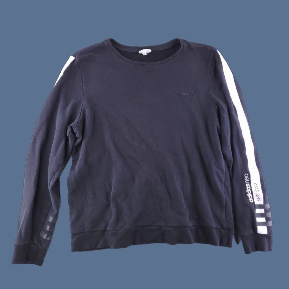 Adidas Adidas Neo Sweatshirt Mens Large Black Distressed Boxy Faded Size US L / EU 52-54 / 3 - 1 Thumbnail