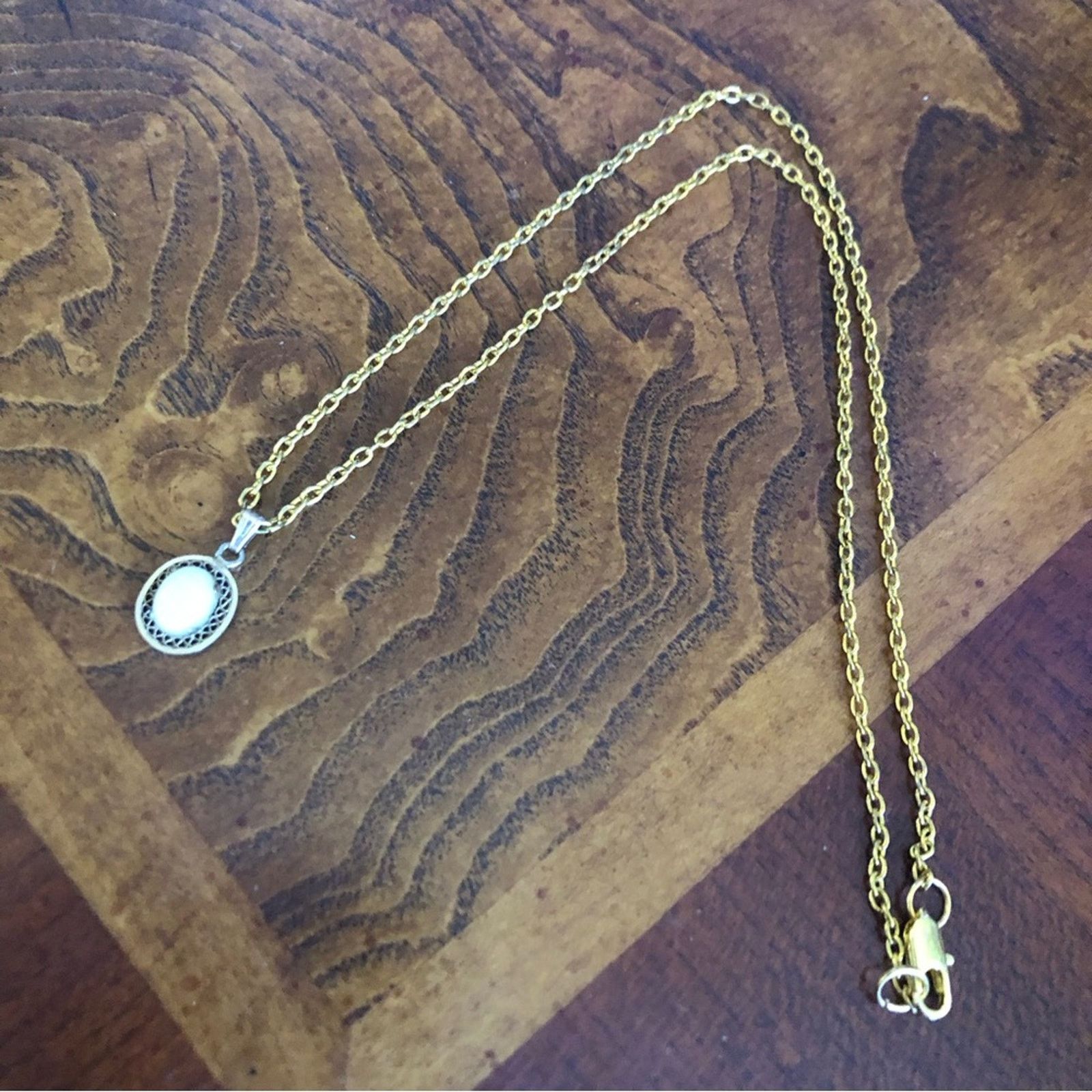 Vintage Vintage genuine opal 12kt gold filled pendant necklace Size ONE SIZE - 12 Thumbnail