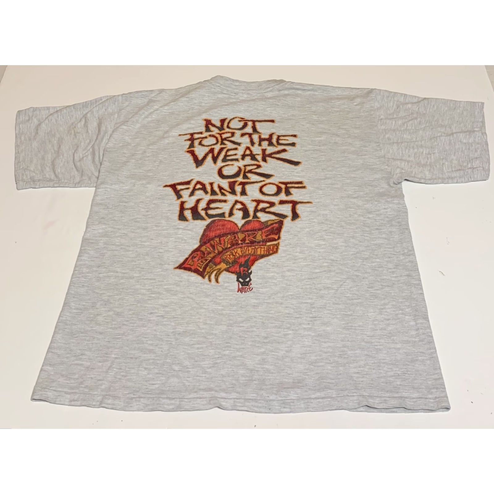 Vintage VINTAGE B Ware Risk Everything Not For The Weak Gray Graphic T-shirt Sz L Size US L / EU 52-54 / 3 - 2 Thumbnail