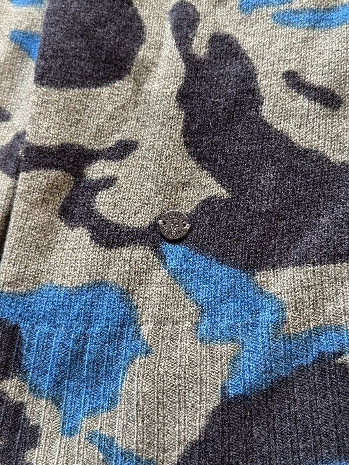 Designer × Zadig & Voltaire Zadig & Voltaire 100% cashmere avant Garde camo sweater Size L / US 10 / IT 46 - 4 Thumbnail