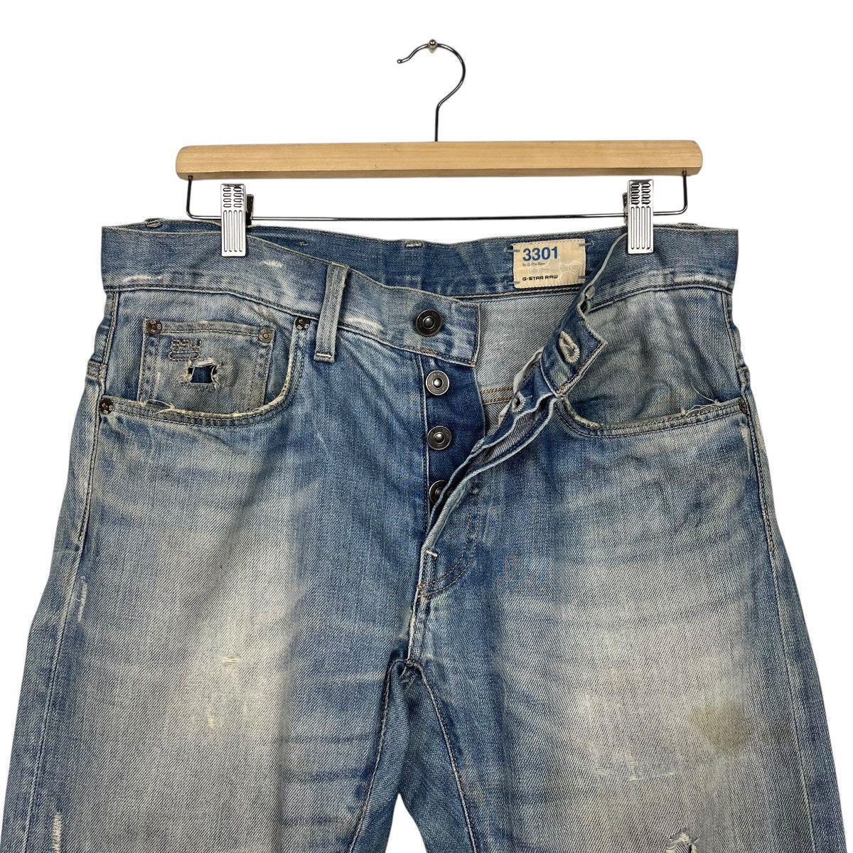 G-Star Vintage 3301 By G Star Raw Denim Jeans Size US 30 / EU 46 - 14 Thumbnail