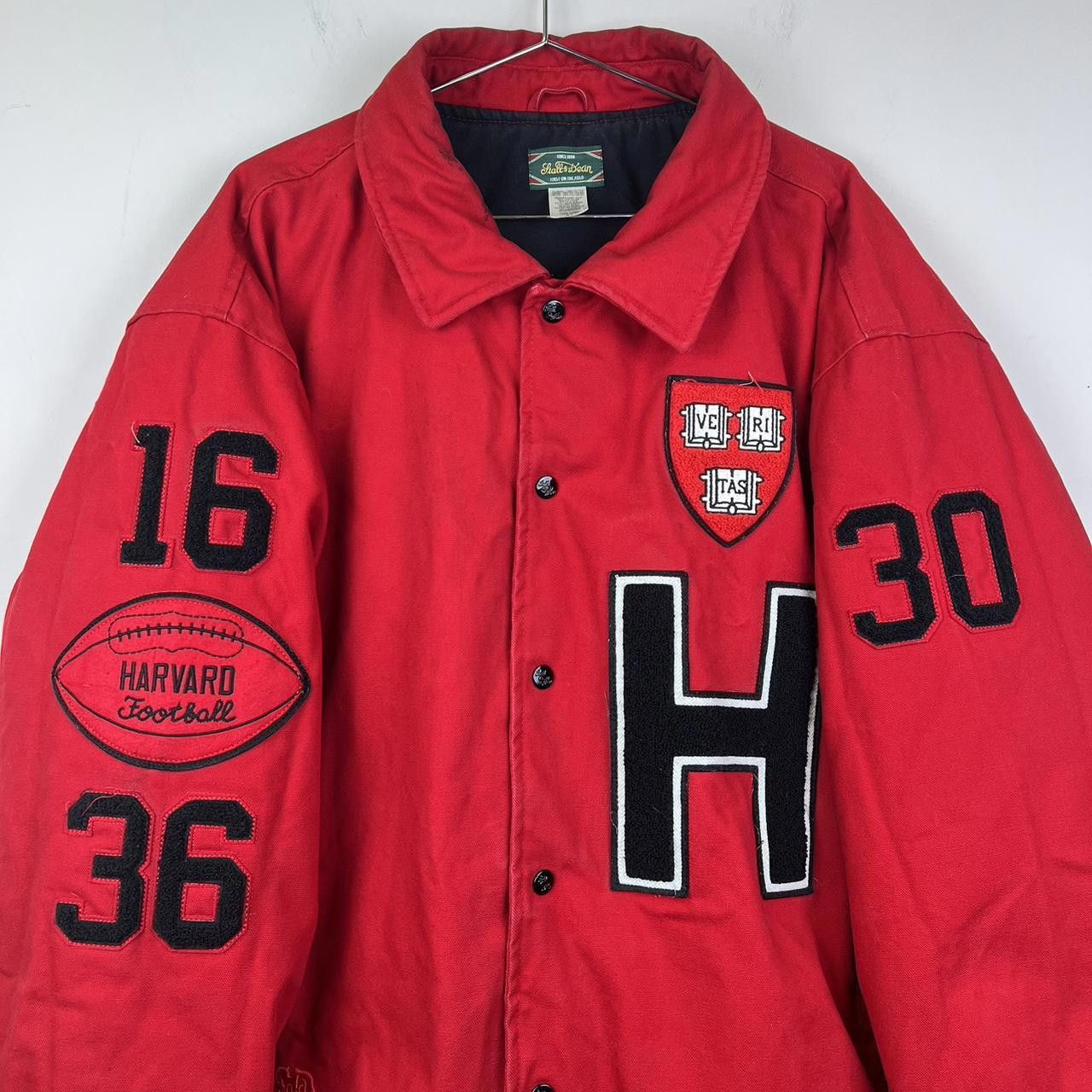 Stall and Dean × Vintage Vintage Harvard Football Jacket - Red Letterman Style Size US XXL / EU 58 / 5 - 2 Thumbnail
