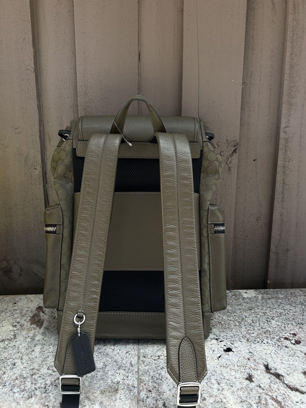 Coach COACH Leather Backpack Daypack CE523 Signature Pattern Size ONE SIZE - 7 Thumbnail
