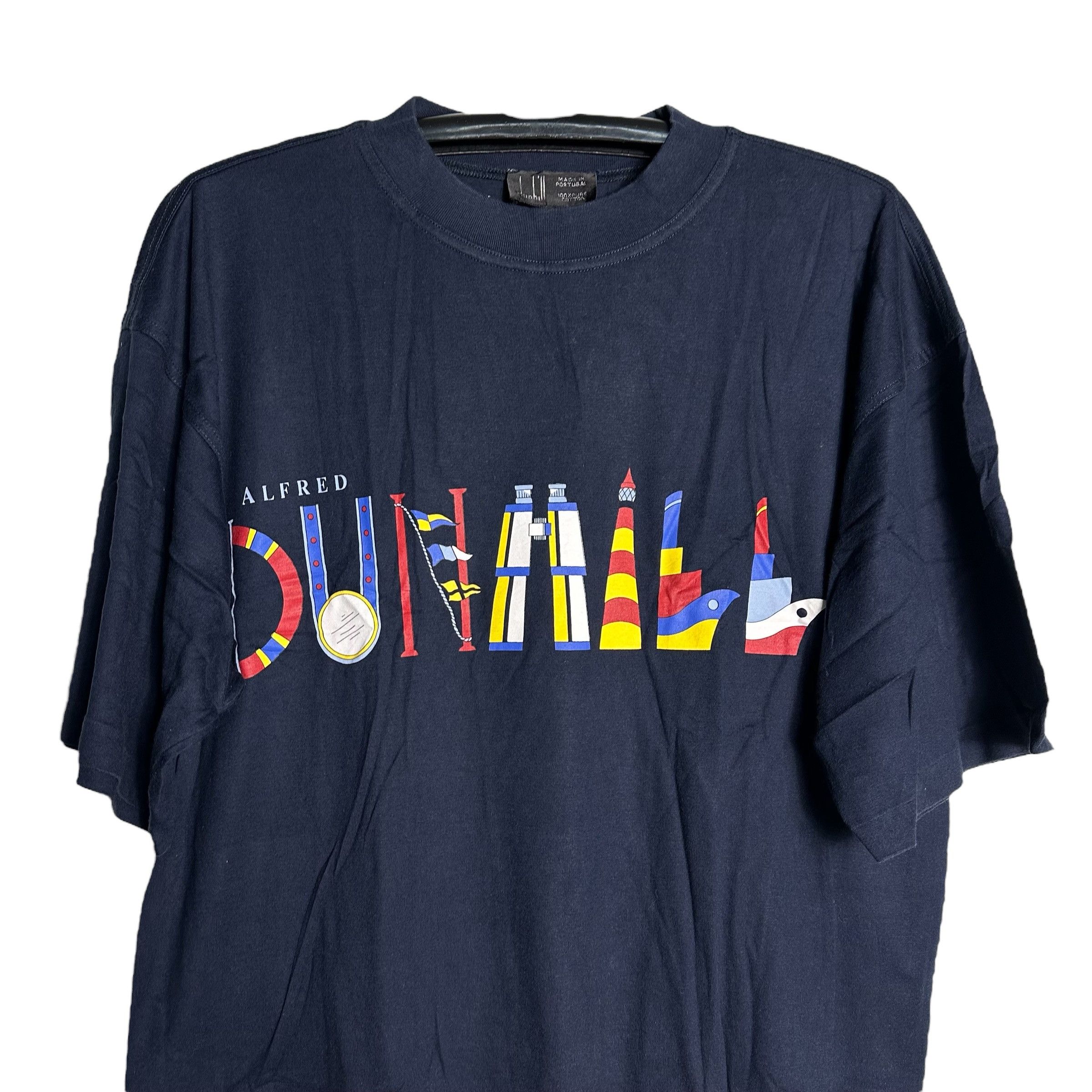 Alfred Dunhill 🔥RARE🔥Vtg Alfred Dunhill Spell Out T-shirt Single Stich Size US S / EU 44-46 / 1 - 2 Thumbnail