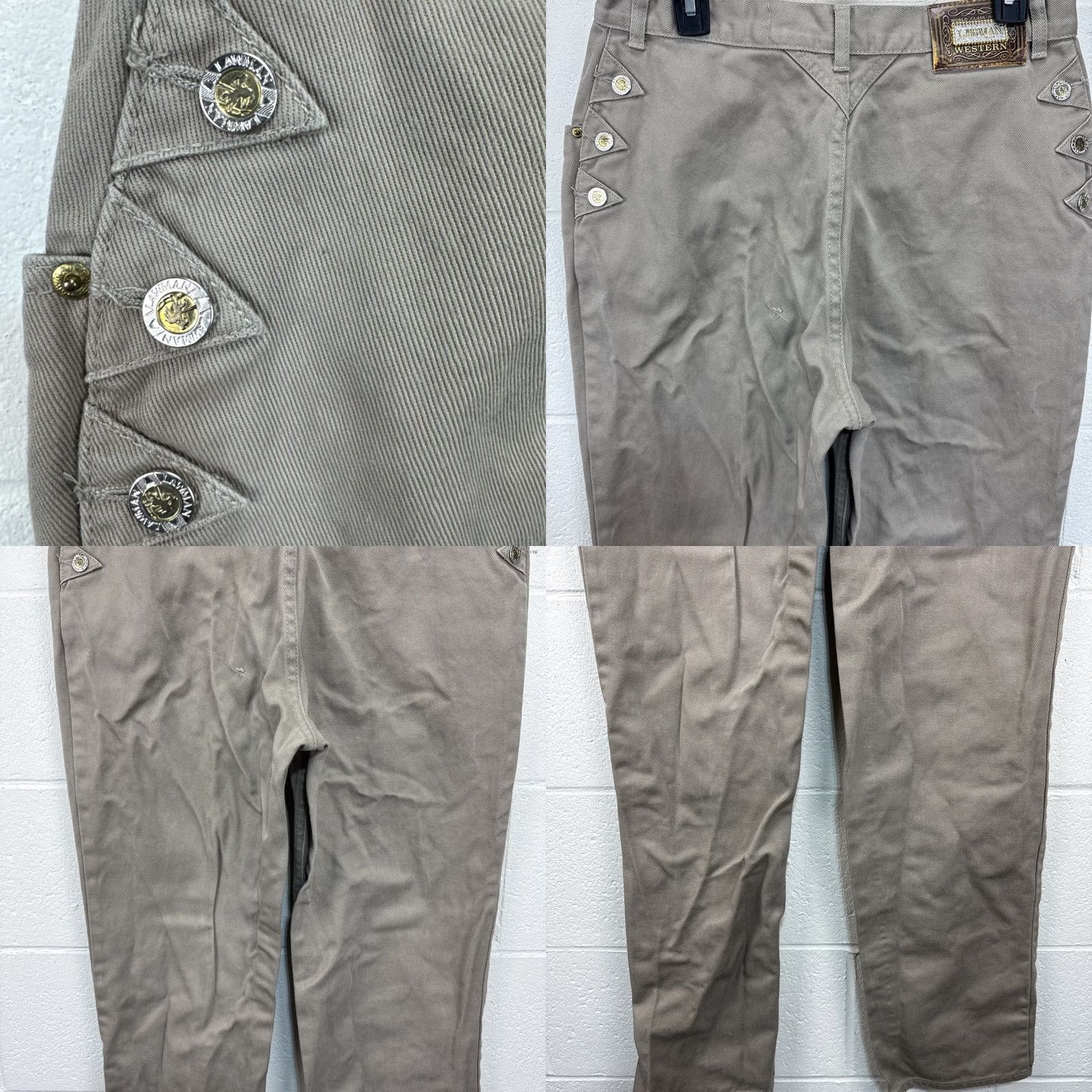 Denime VINTAGE Lawman Western Bootcut Jeans Womens Size 15 Beige Denim 32" Waist 35" Inseam Size 36" / US 14 / IT 50 - 9 Thumbnail