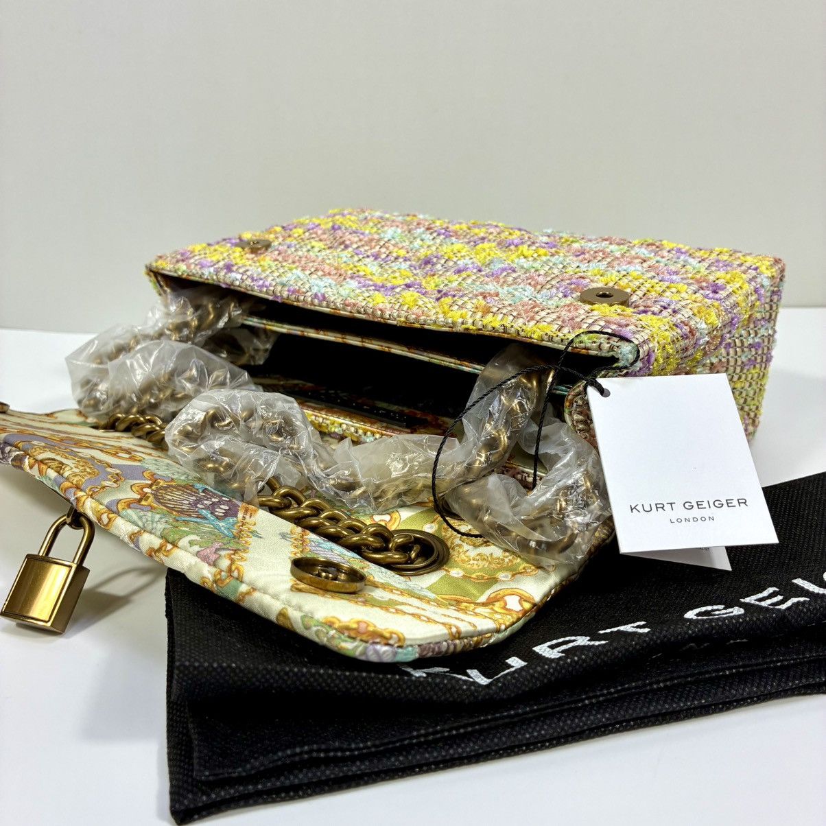 Kurt Geiger Kurt Geiger London Brixton Mixed Media Tweed Shoulder Bag Size ONE SIZE - 3 Thumbnail
