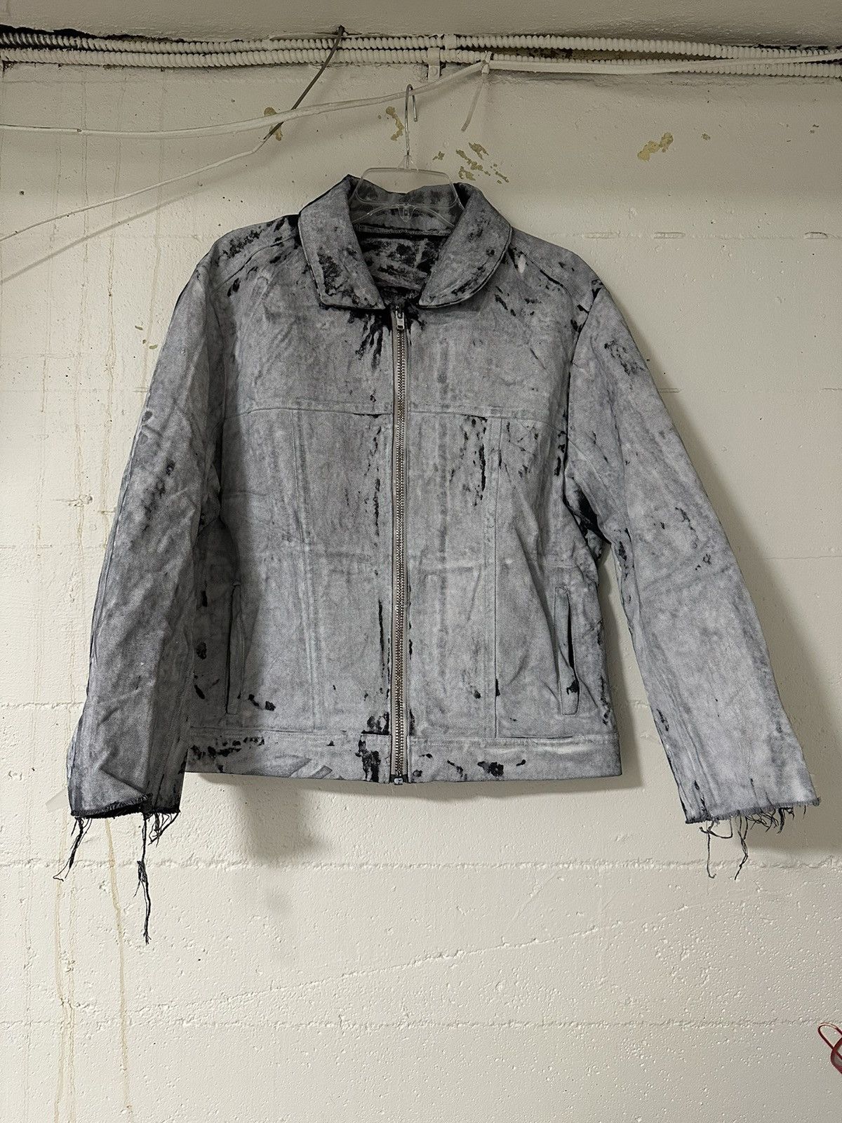 Designer Hand Sewn Painted Trucker Jacket Size US M / EU 48-50 / 2 - 1 Thumbnail