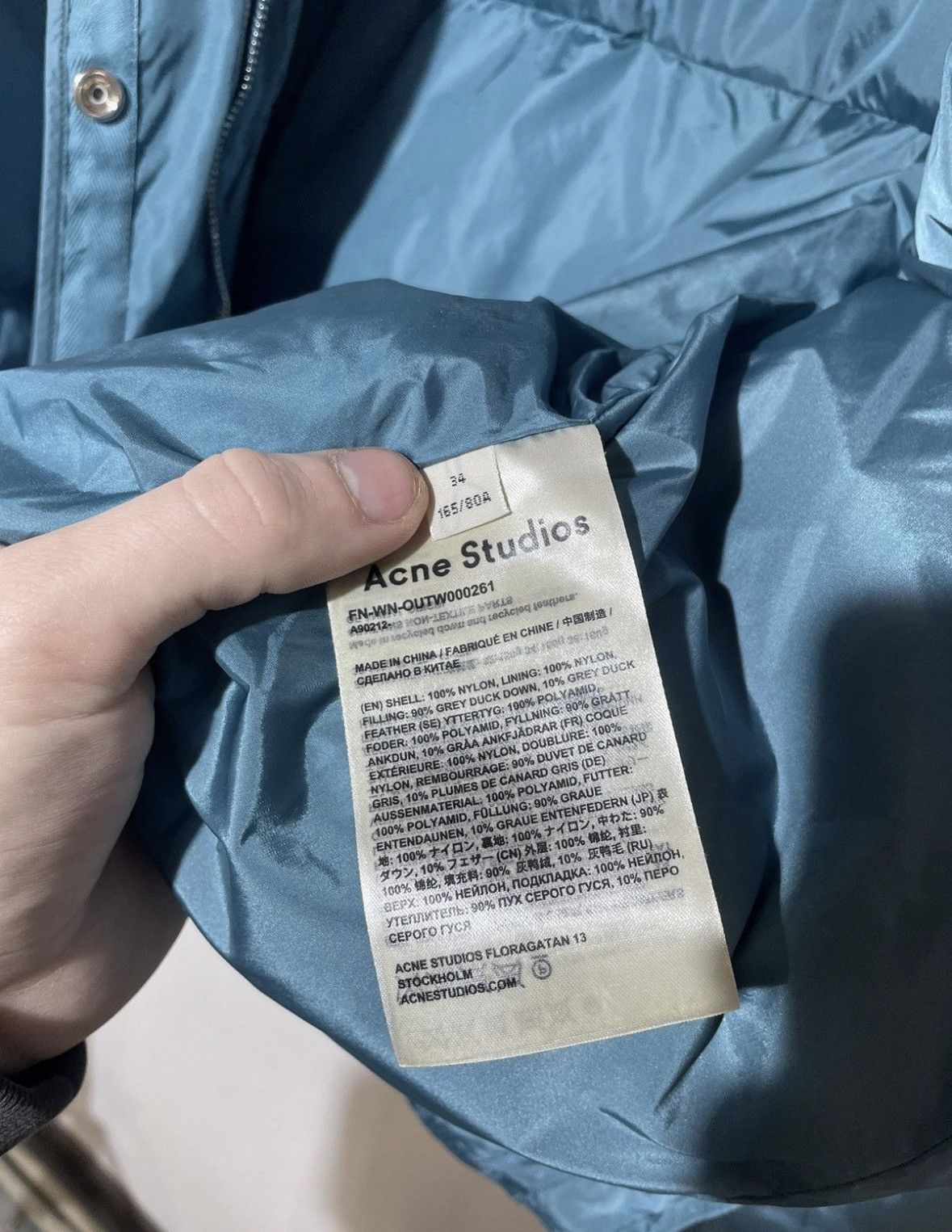 Acne Studios Acne Studios Oliviera Tech Nylon Down Coat In Blue Size S / US 4 / IT 40 - 20 Thumbnail