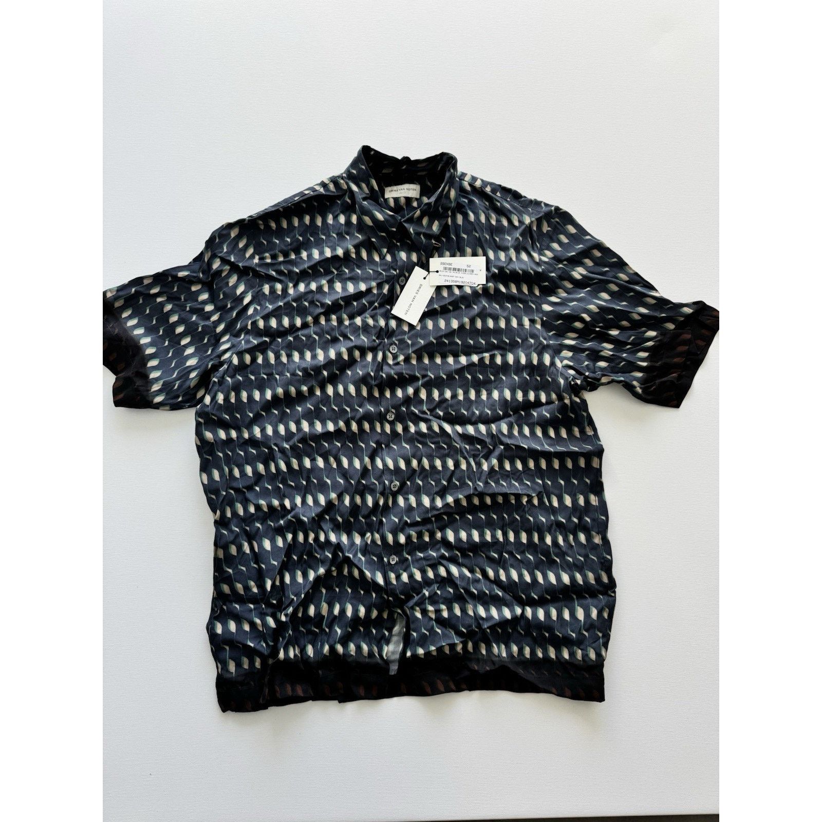 Dries Van Noten Dries Van Noten Blue Graphic Shirt Size 52 NWT Size US L / EU 52-54 / 3 - 1 Thumbnail