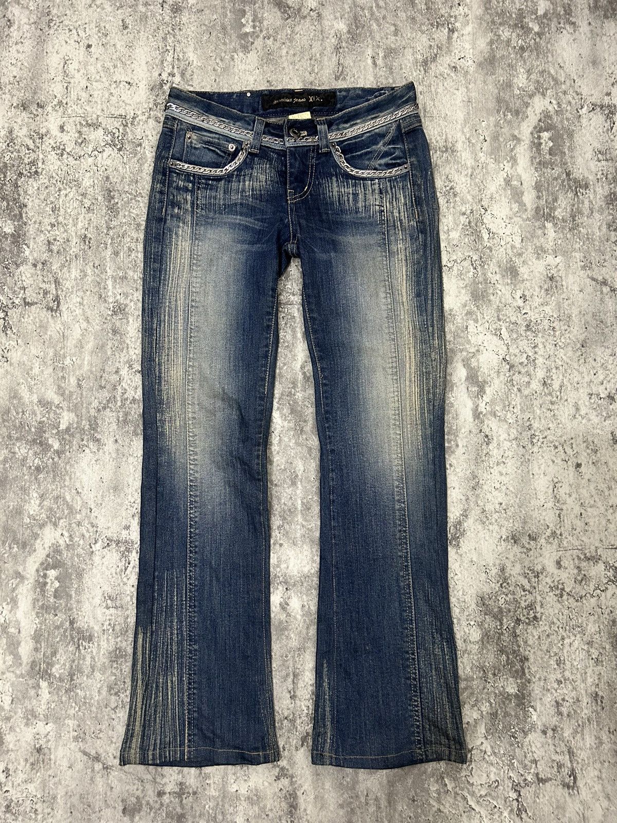 If Six Was Nine × Japanese Brand × Le Grande Bleu (L.G.B.) XIX Denim Chain Boot Cut Mudwash Pants Size US 28 / EU 44 - 2 Thumbnail