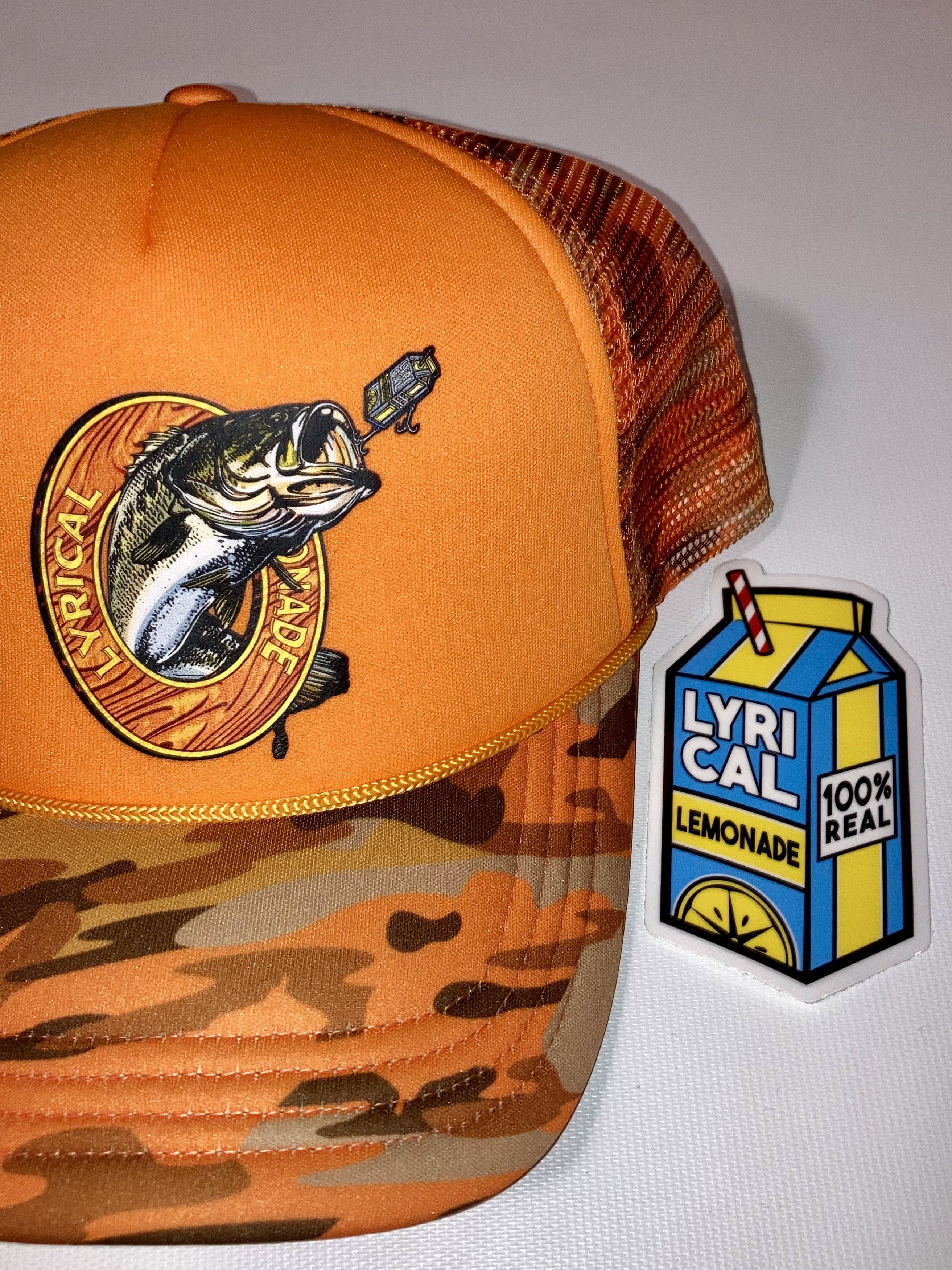 Lyrical Lemonade Lyrical Lemonade Fishing Badge Trucker - Orange Camo Size ONE SIZE - 1 Thumbnail