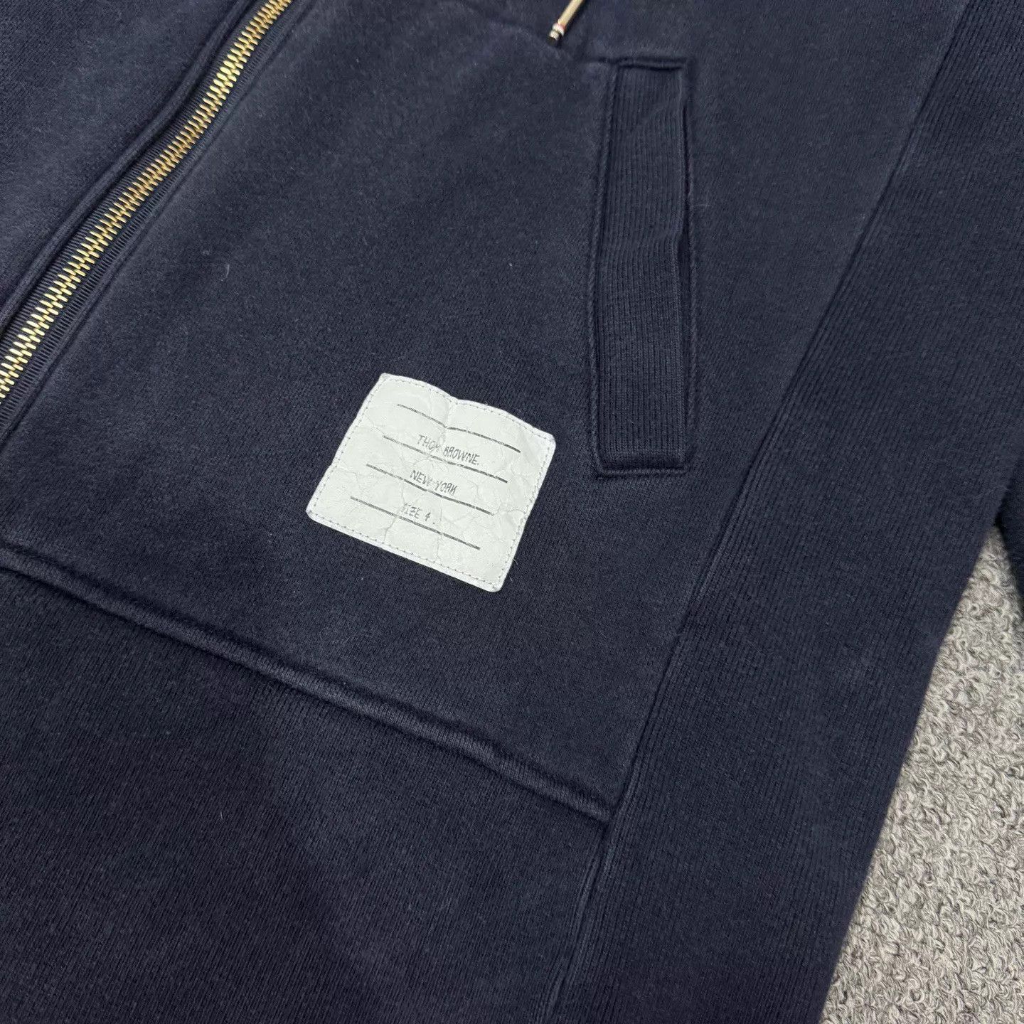 Thom Browne TB Navy Blue 4-Stripe Knit Zip-Up Jacket US4 9/10 Size S / US 4 / IT 40 - 3 Thumbnail
