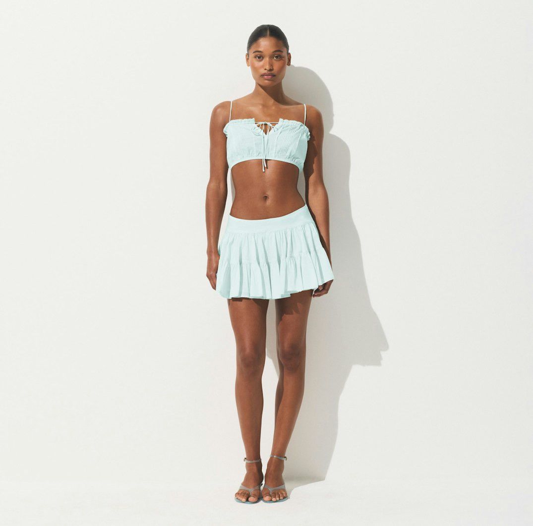 SKIMS NWT SKIMS Cotton Voile Mini Skirt in the color Frost XXS Size 24" / US 00 / IT 34 - 4 Thumbnail