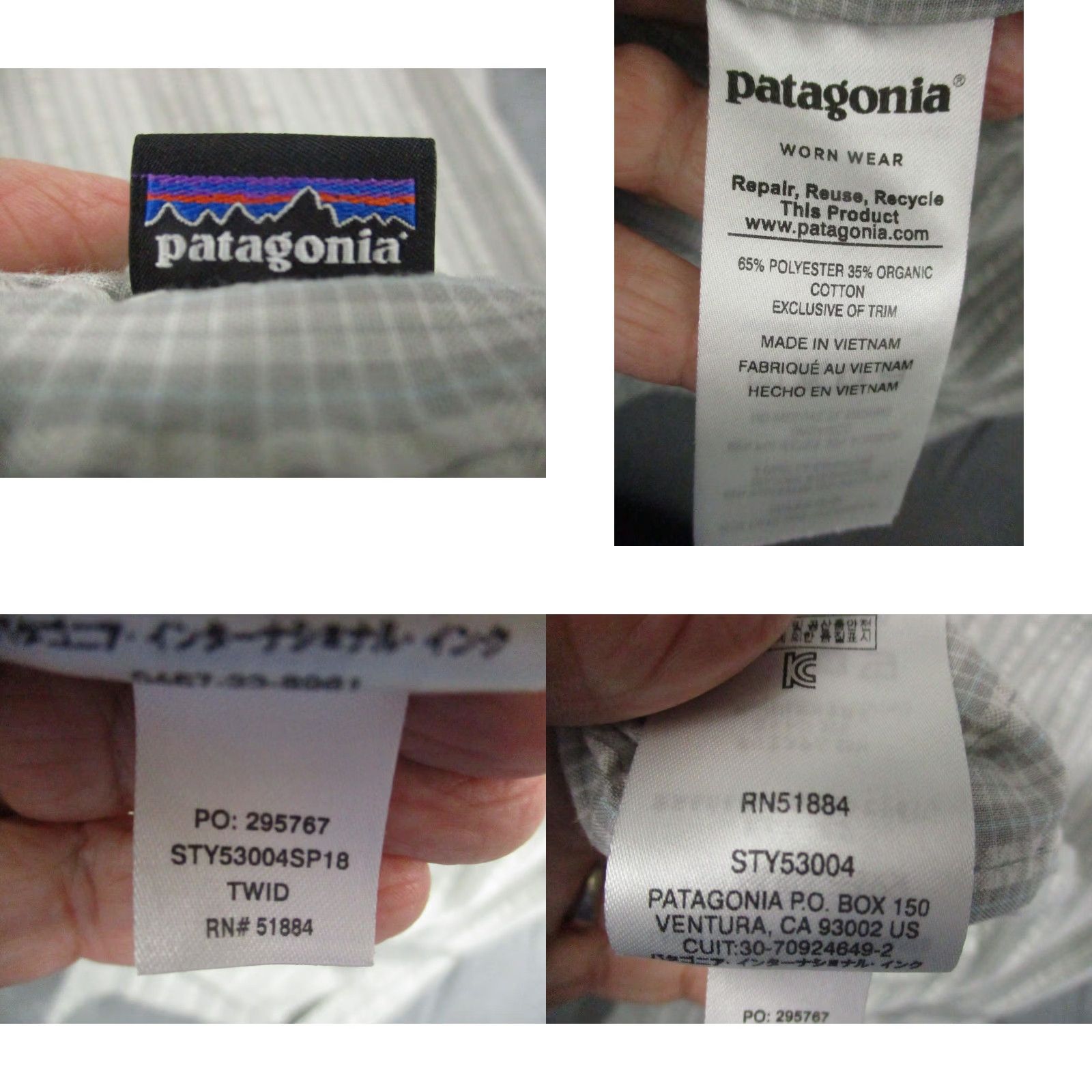 Patagonia Patagonia Shirt Mens 2XL Gray White Short Sleeve Button-Up Organic Cotton Blend Size US XXL / EU 58 / 5 - 8 Thumbnail