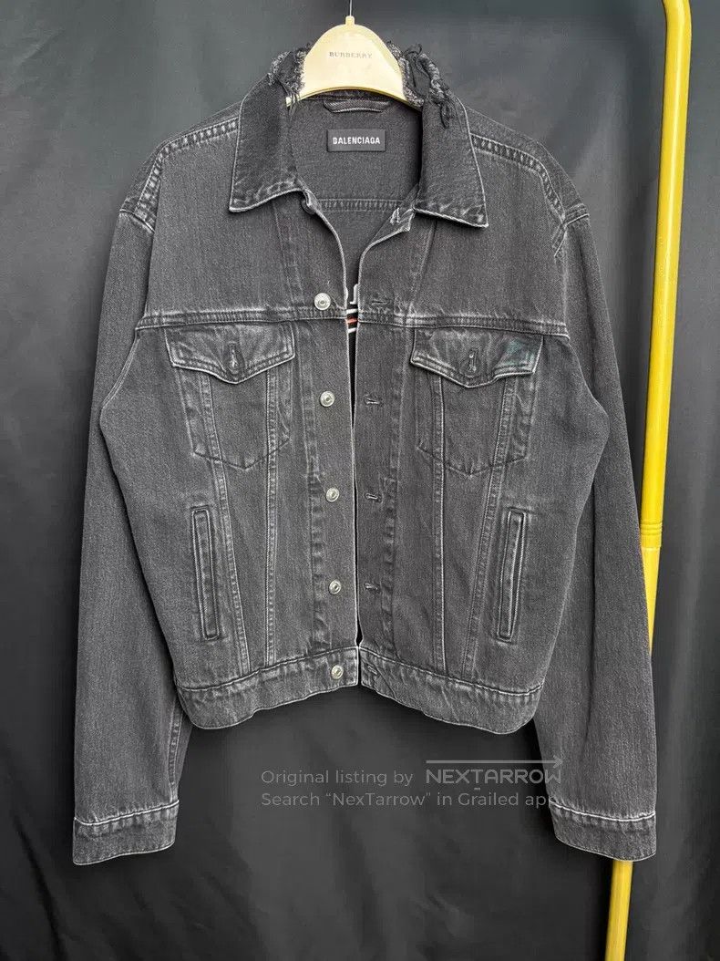 Balenciaga Balenciaga Classic Washed Black Coke Embroidered Denim Jac Size US S / EU 44-46 / 1 - 1 Thumbnail