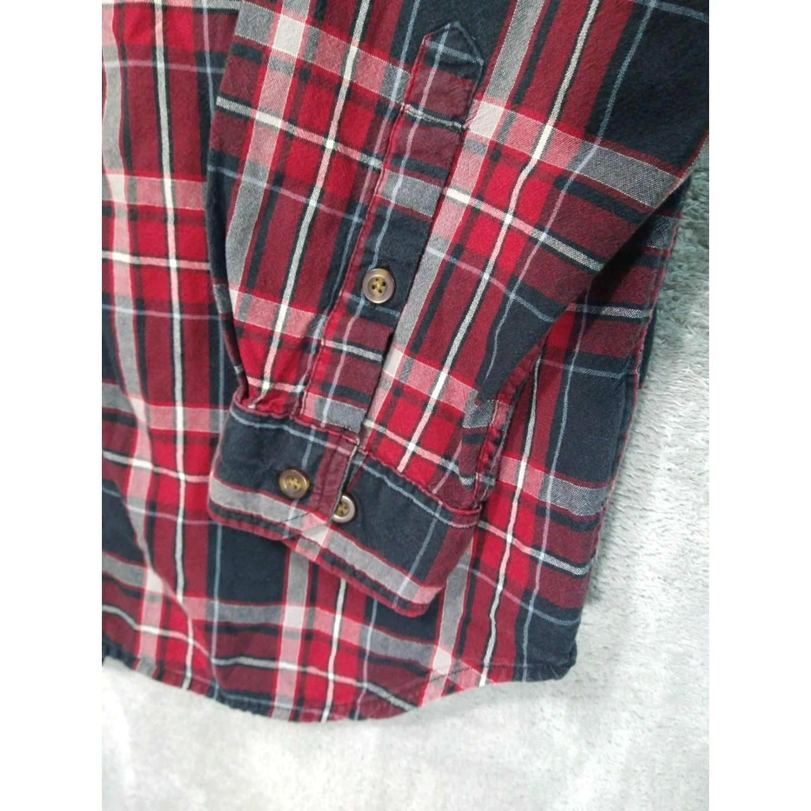 Carhartt Carhartt Shirt Mens Medium Black Red Plaid Relaxed Fit Long Sleeve Button Down Shirt - Carhartt Button-Up Casual Workwear Mens Size US M / EU 48-50 / 2 - 3 Thumbnail