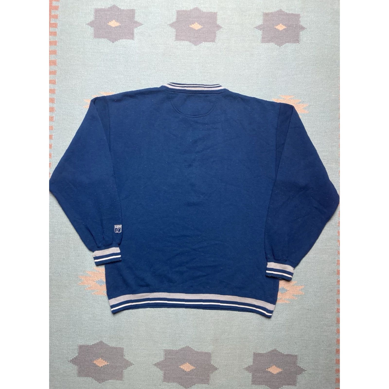 NFL VINTAGE 90s Dallas Cowboys NFL Logo 7 Embroidered Sweatshirt XL Adult Blue Pullover Mens Size US XL / EU 56 / 4 - 6 Thumbnail