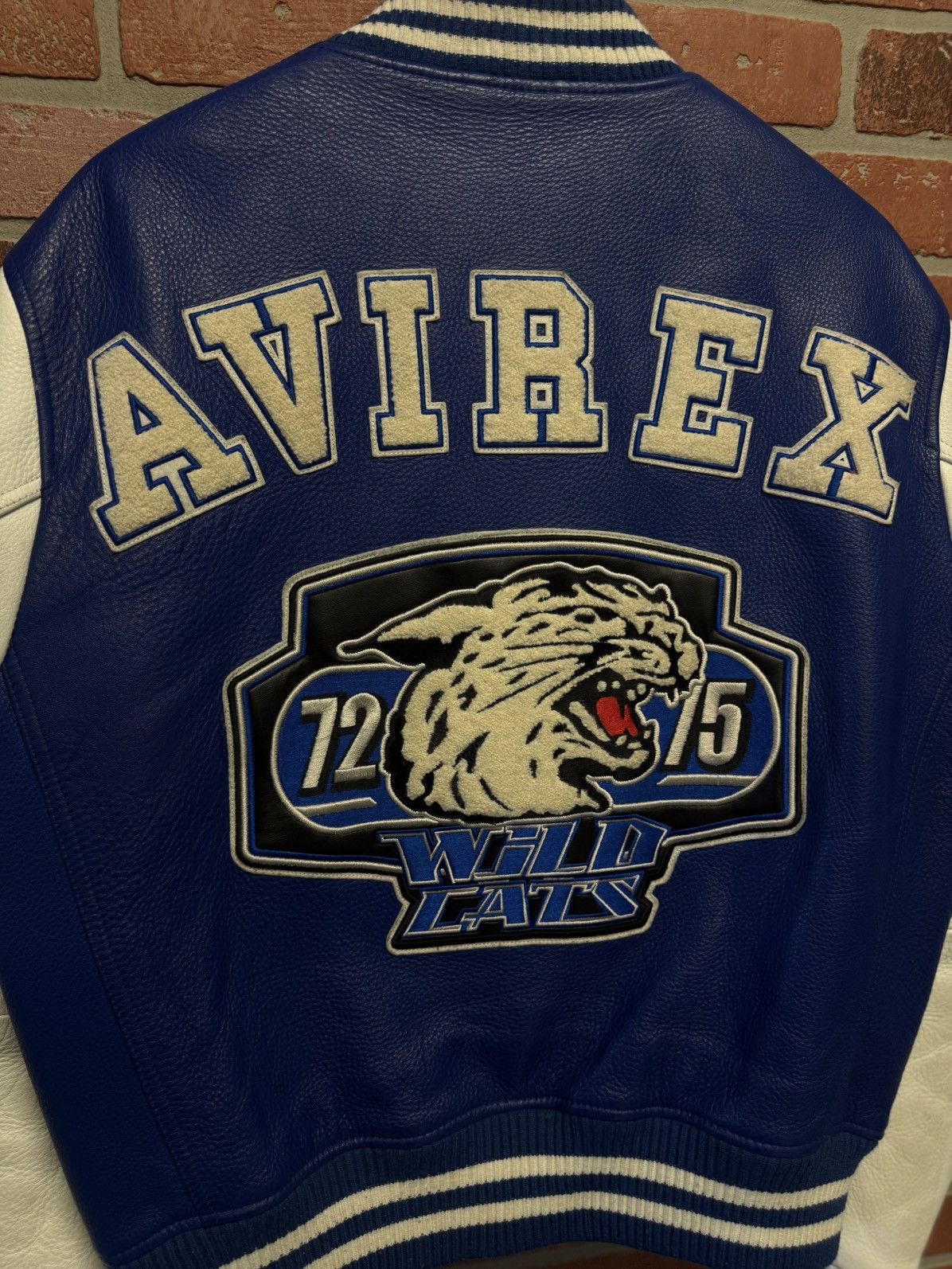 Avirex Avirex Blue White Leather Jacket Size Medium 🧼 Size US M / EU 48-50 / 2 - 22 Thumbnail