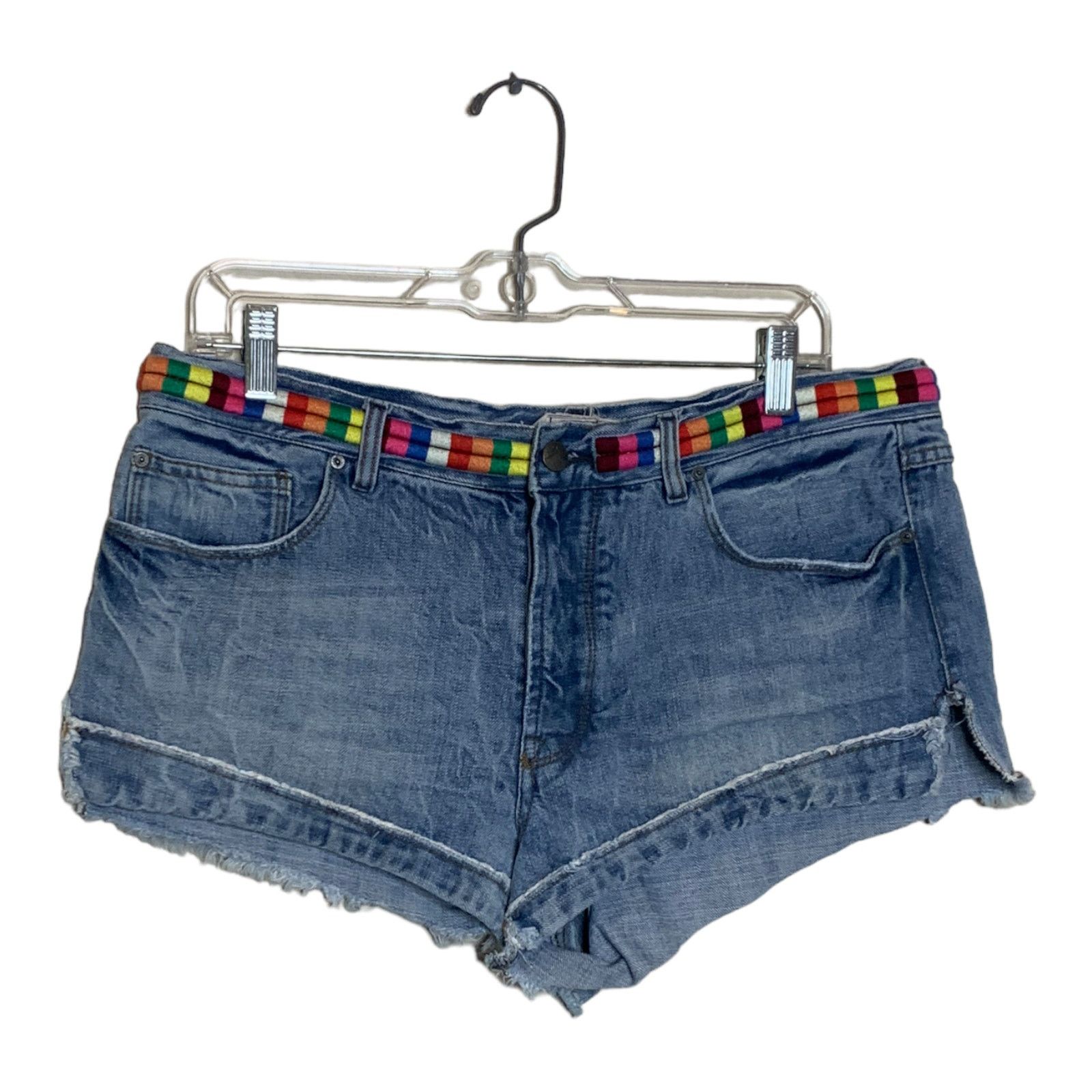 Free People Free People Eliot Embroidered Denim Cut Out Shorts size 30 Size 34" / US 12 / IT 48 - 8 Thumbnail