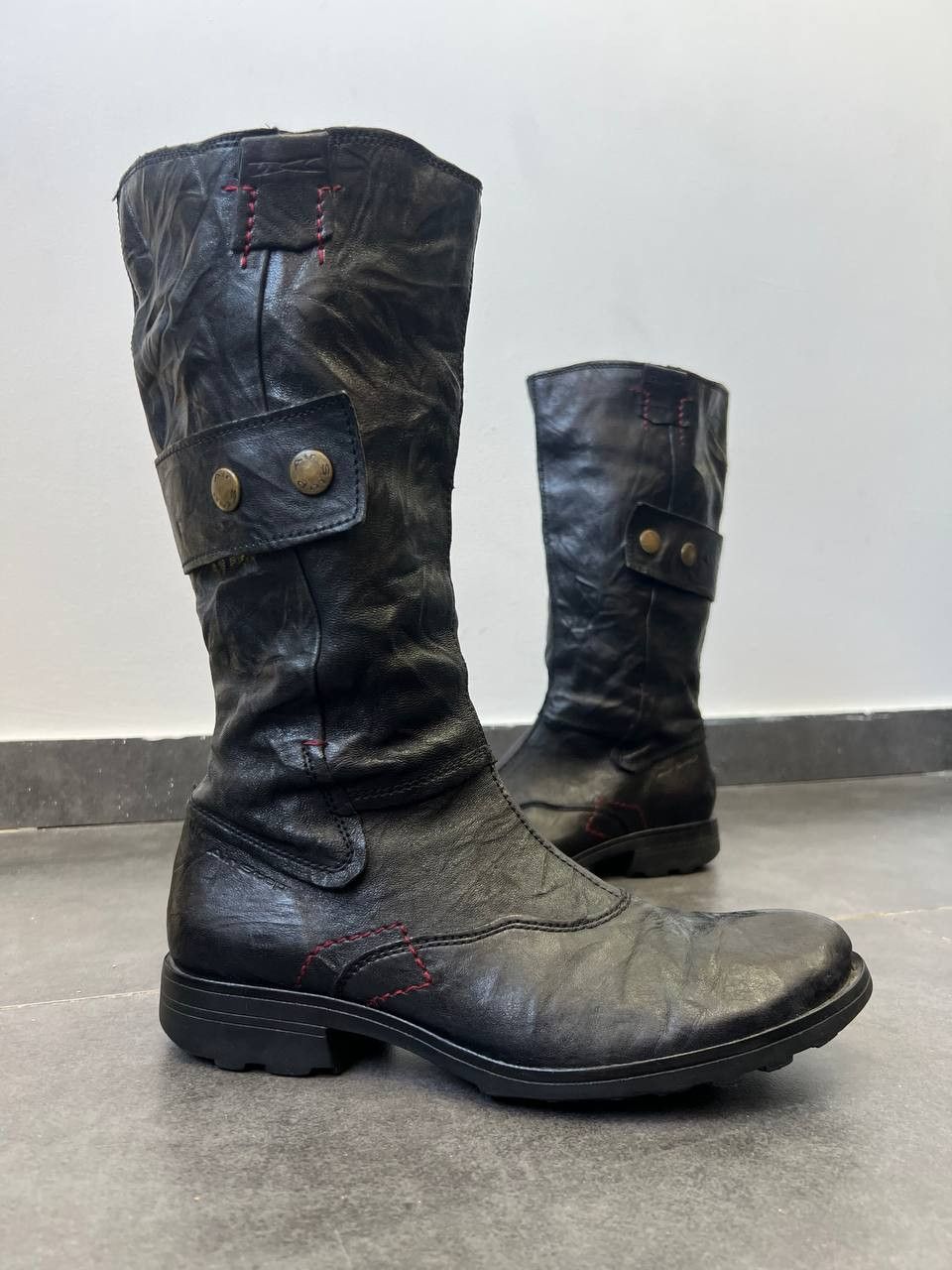 A.S.98 AS98 Scar Stitching Leather Boots Y2K Vintage Archive Opium Size US 9 / EU 42 - 2 Thumbnail