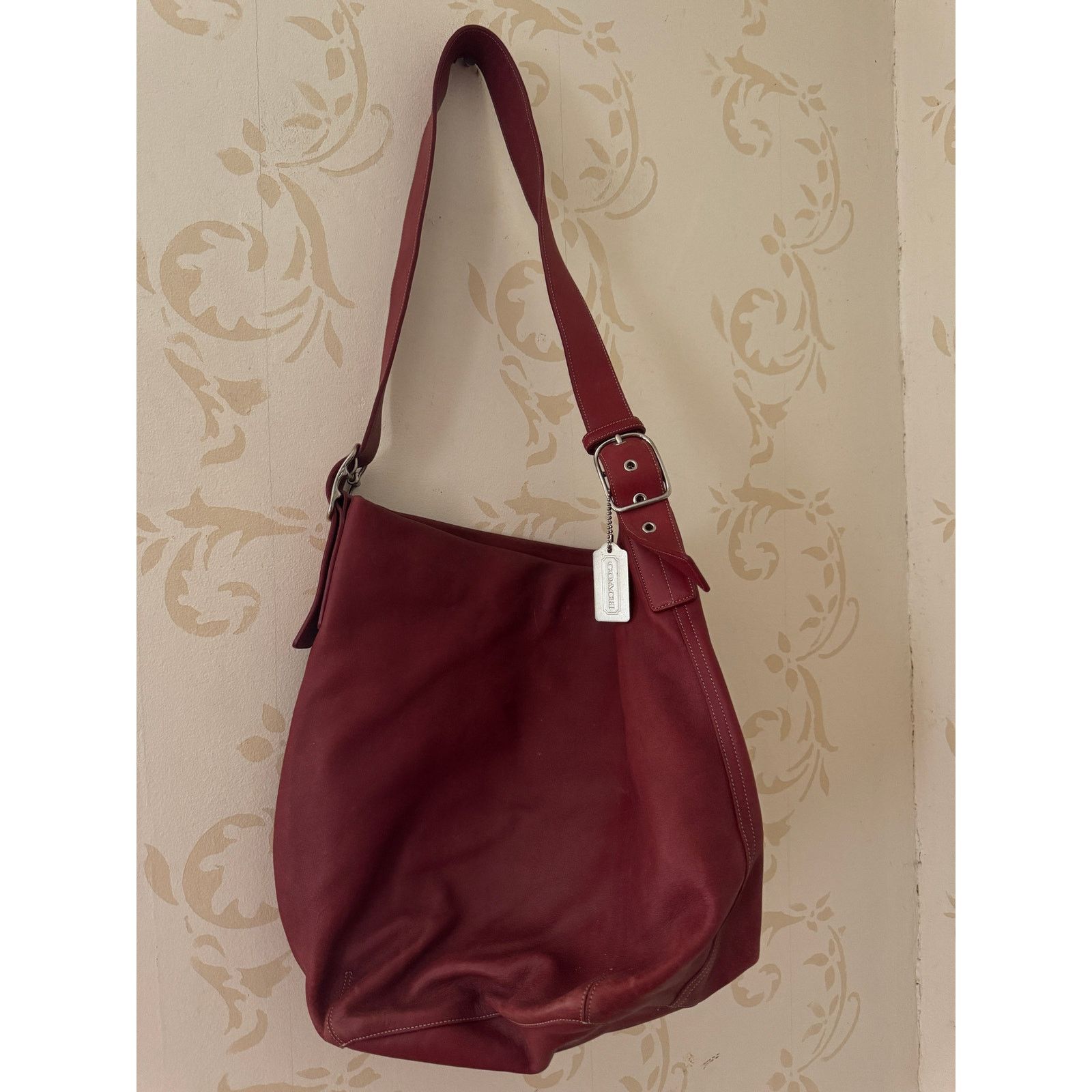 Coach Vintage Coach Large Bucket Red Leather Handbag Size ONE SIZE - 8 Thumbnail