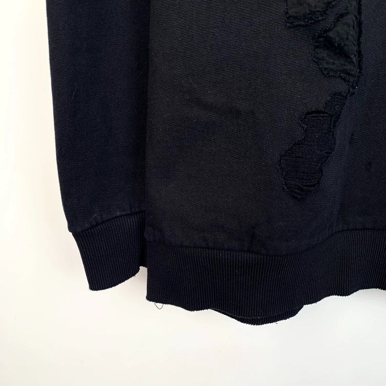 Givenchy Givenchy Black Logo Letter Print Ripped Design Cotton Crew Size US S / EU 44-46 / 1 - 5 Thumbnail